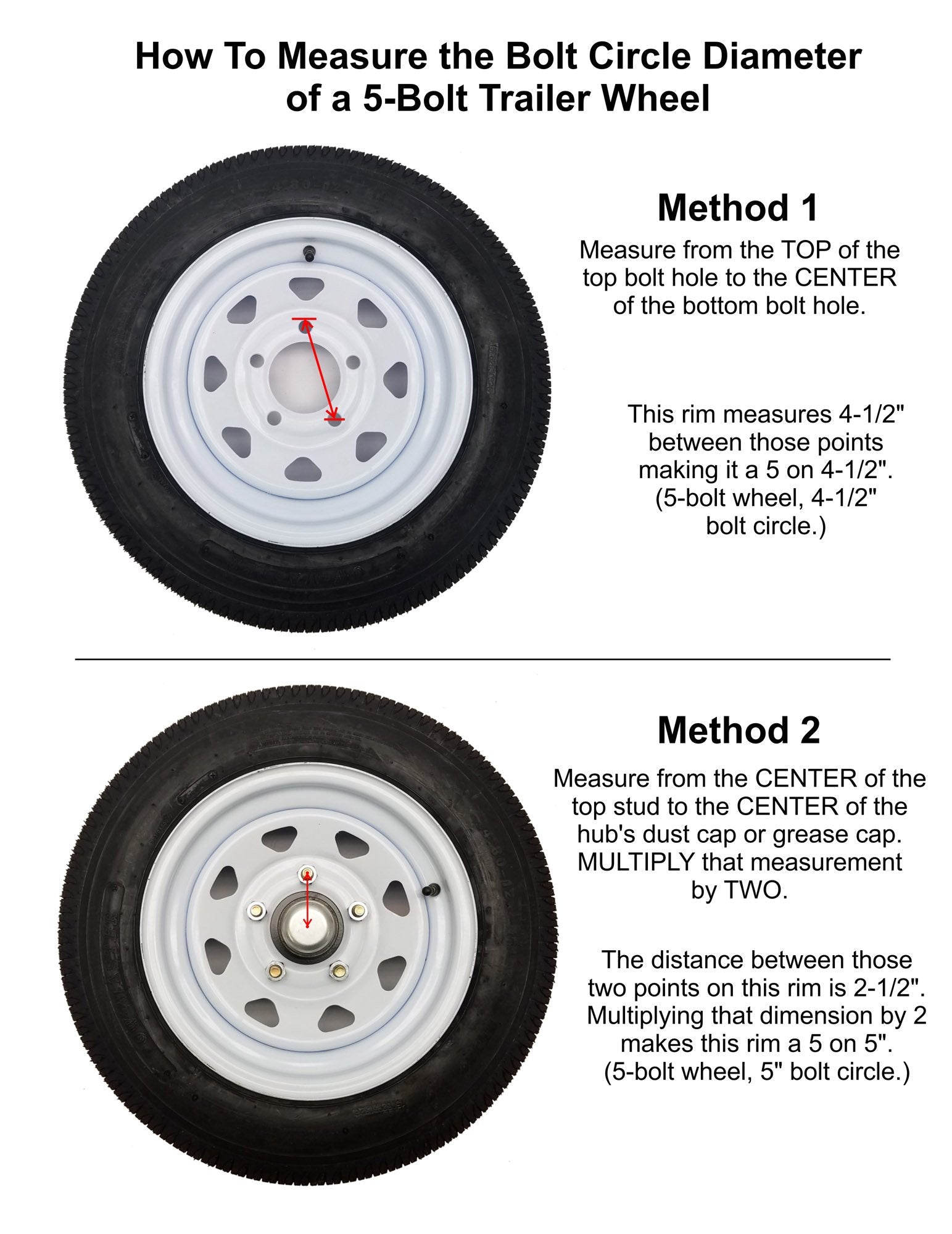 Pair of 5-Bolt On 4-1/2 Inch Hub Assembly (AKSQ-2200545) Includes (2) Square Shaft 1-1/16 Inch Straight Spindles & Bearings