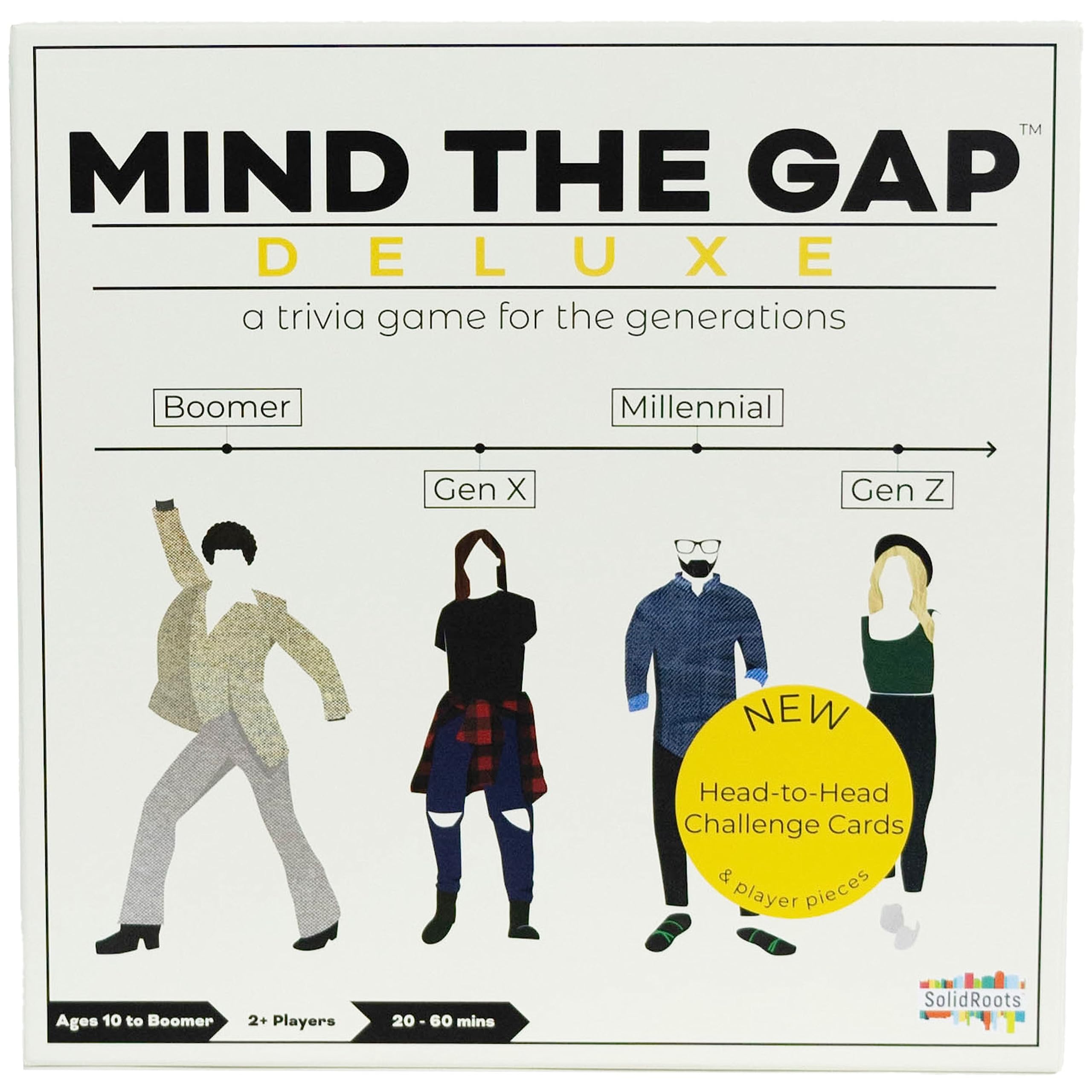 Spin Master Games, Mind the Gap Deluxe Trivia Game, Board Game for All Generations, Thanksgiving Game, Friendsgiving Game, Funny Gifts, for Ages 10+