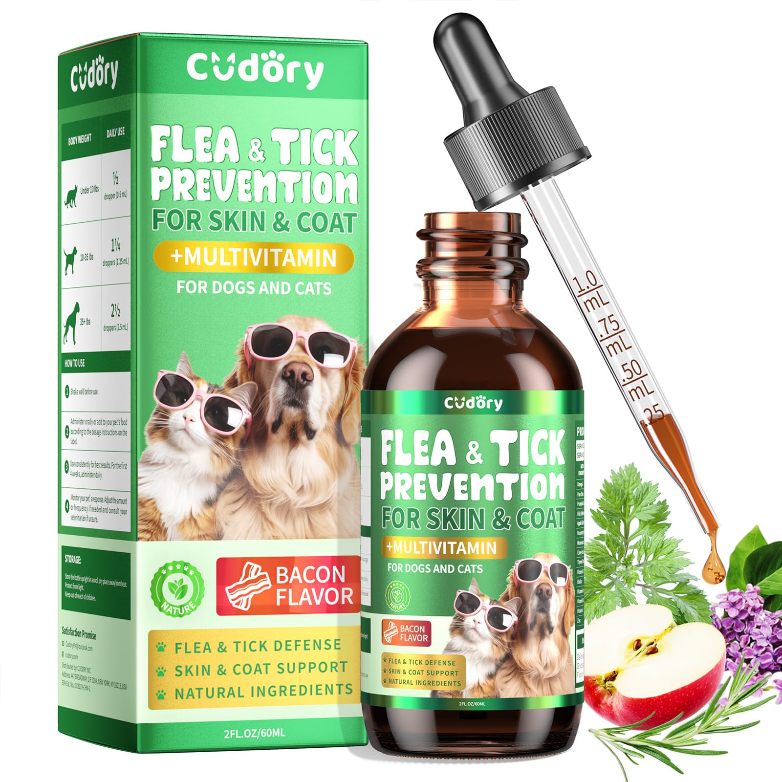 Flea and Tick Support Bundle for Dogs – Flea Chews + Oral Flea Drops for Dogs – Natural Flea Prevention for All Breeds & Ages – Duck Flavor