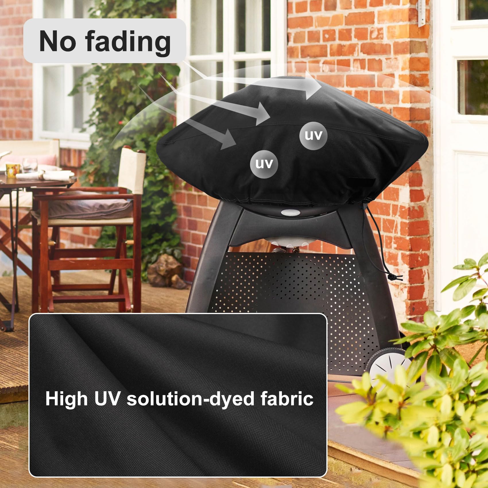 NettyPro Grill Cover for Small Q Series, Waterproof Heavy Duty UV Resistant Portable Grill Cover for Q 1400/1000 Series and Baby Q Gas, Black