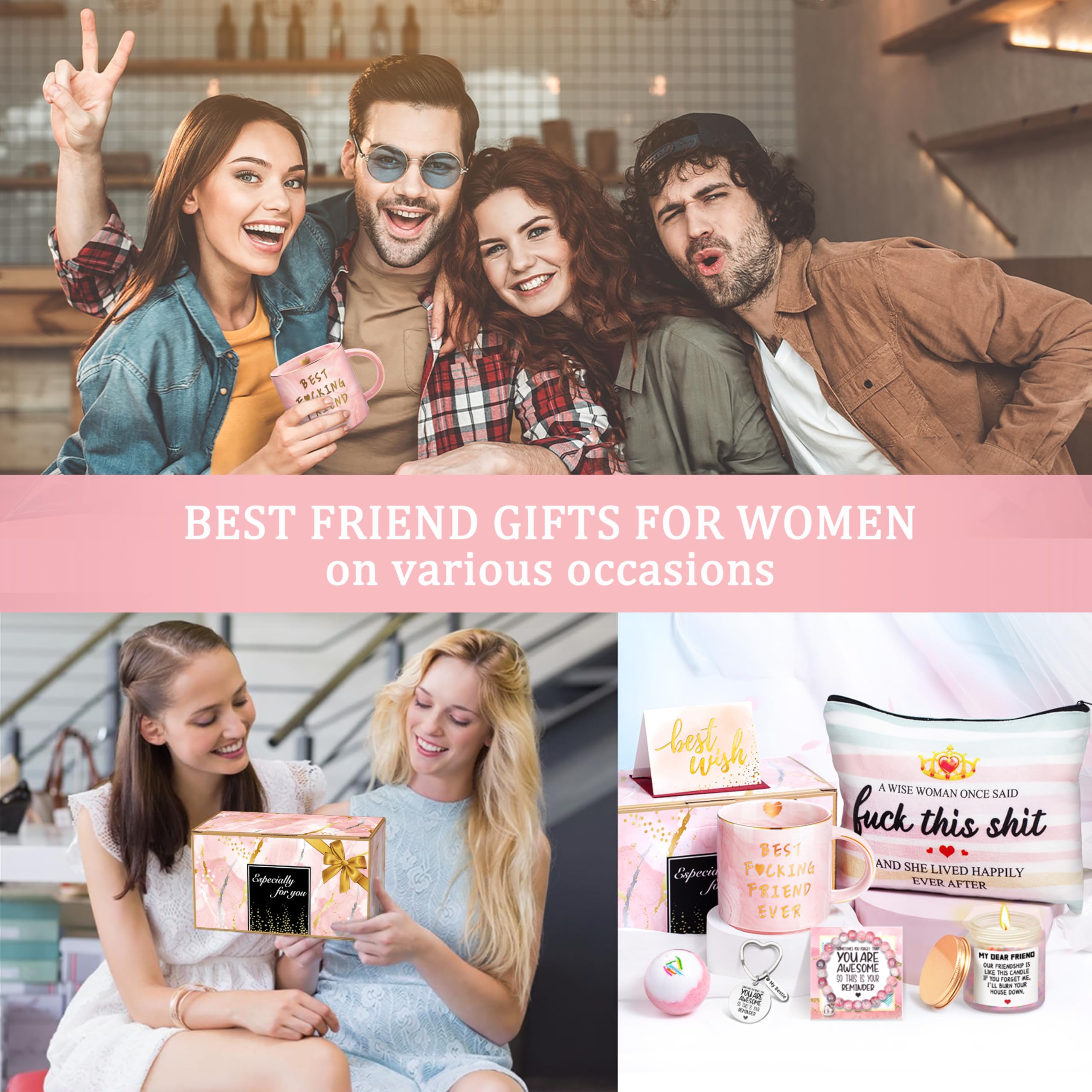 Birthday Gifts for Women Best Friends Friendship Gifts for Women Funny Gifts for Female BFF Female Bestfriend Bestie Scent Candles Coffee Mug Gifts for Friends Her Sister