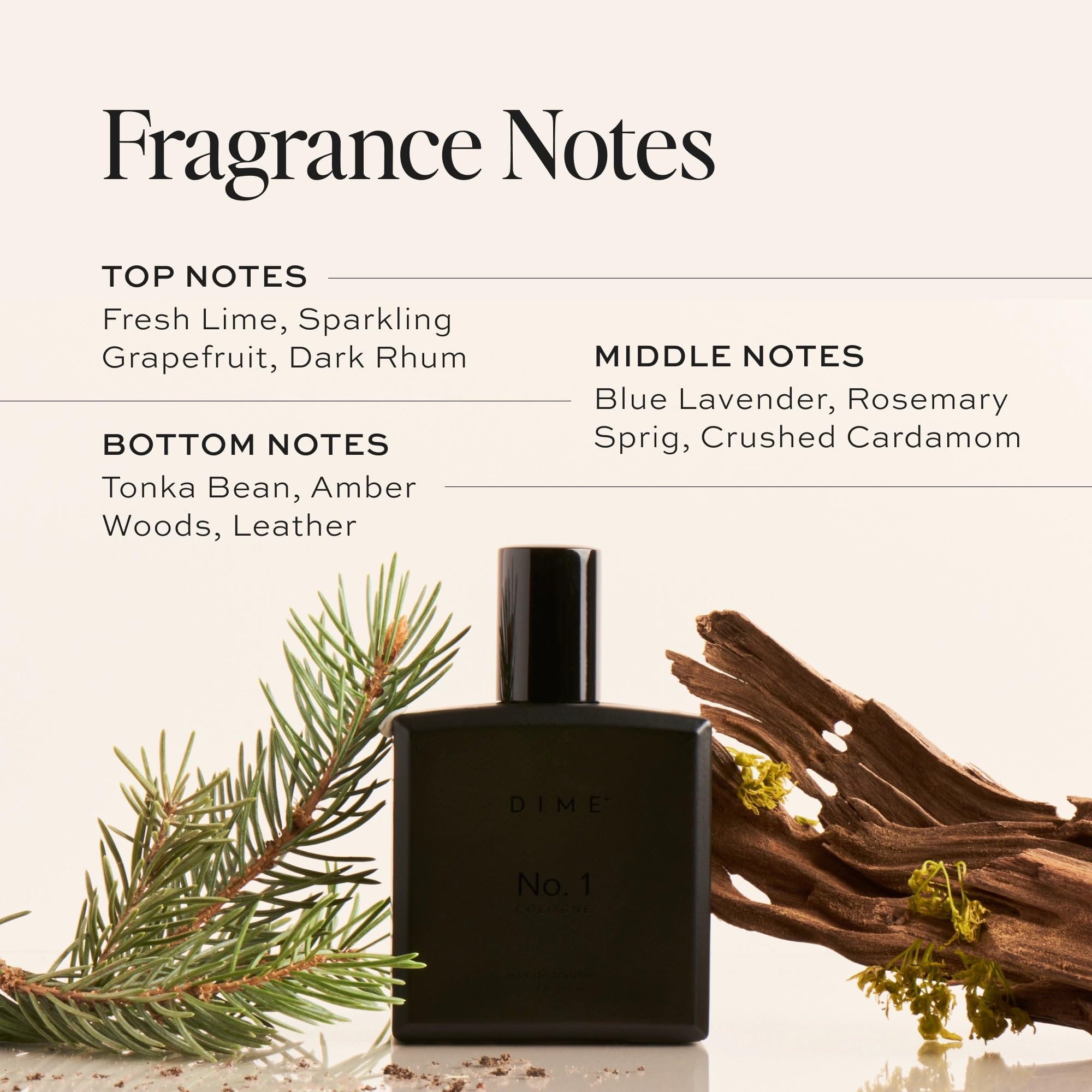 Dime No. 1 Cologne For Men, 1.7 oz / 50 ml - A Bold Blend of Sparkling Grapefruit, Dark Rhum, Amber Woods and Cardamom