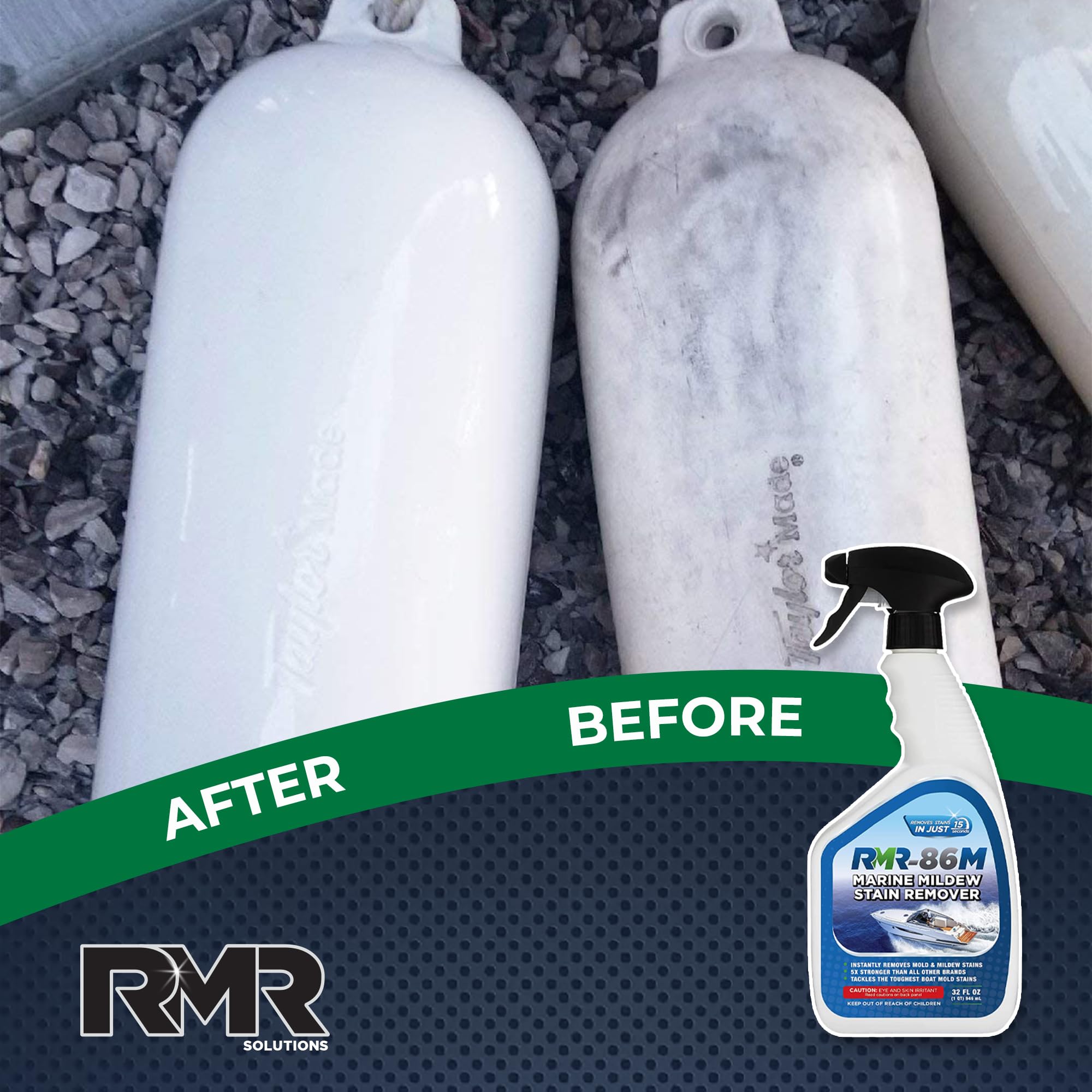 RMR-86M Marine Stain Remover, Professional-Strength Mold Stain & Mildew Stain Eliminating Cleaning Spray For Boats & Marine Surfaces, 32 oz