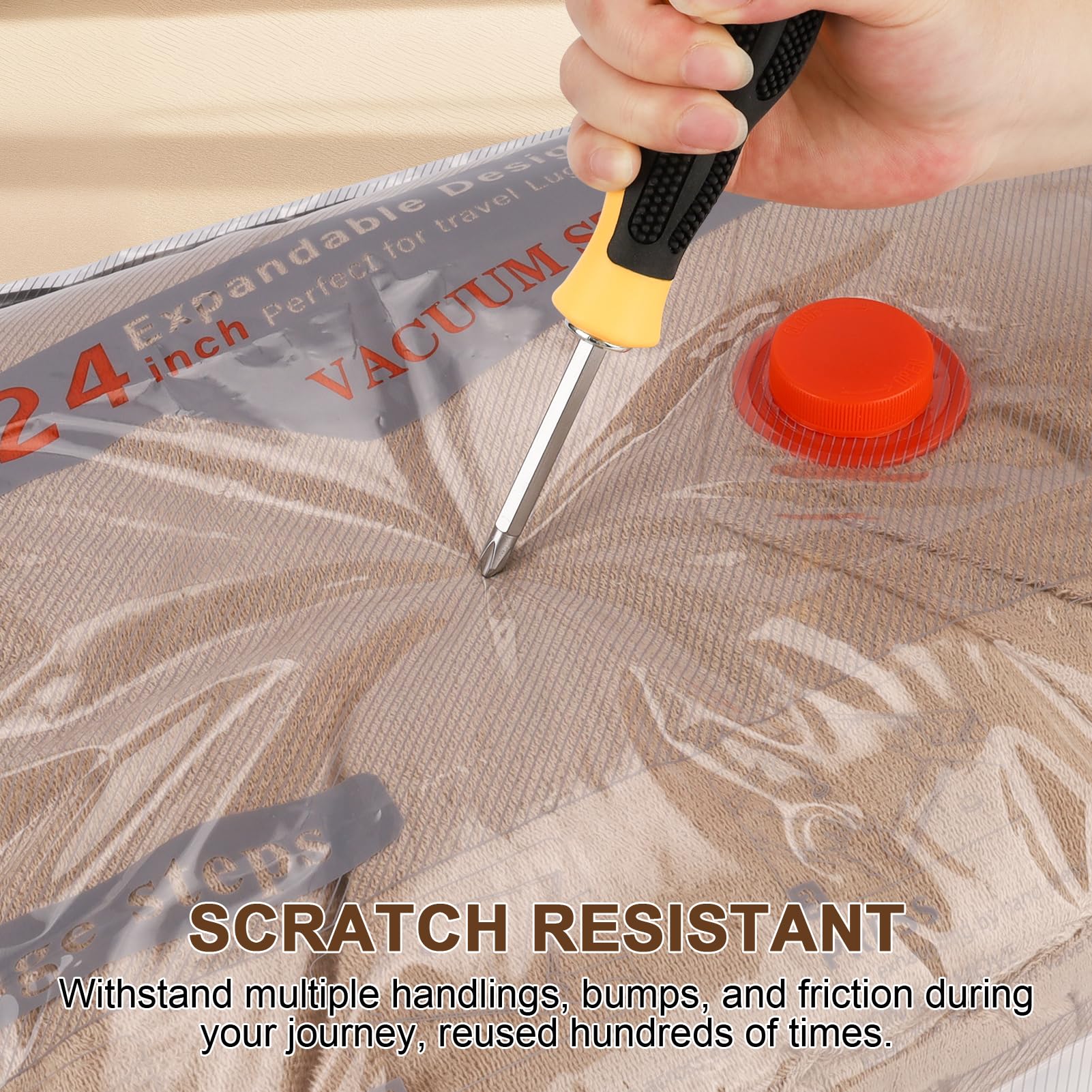 Travel Vacuum Bags with Rechargeable Pump Kit - 15 Pack Compression Bag for Travel & Home, Space Saver for Clothes, Blankets, Seasonal Storage