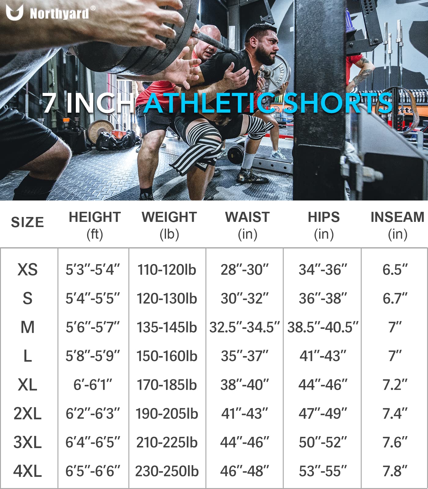 NORTHYARD Men's Athletic Hiking Shorts Quick Dry Workout Shorts 7"/ 9"/ 5" Lightweight Sports Gym Running Shorts Basketball Exercise DARKGREY L