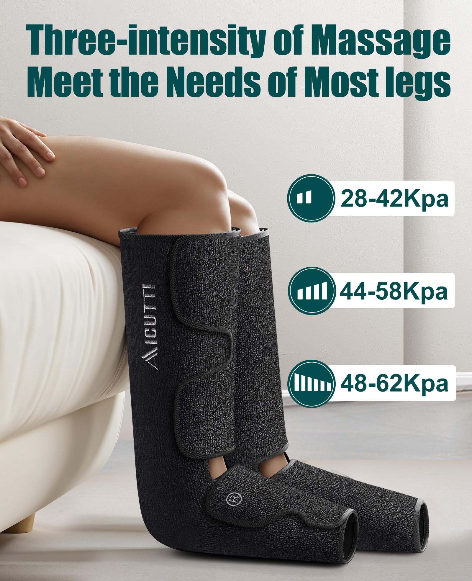 AICUTTI Professional Air Compression Leg and Foot Massager with Heat - Christmas & Birthday Gifts for Men & Women, Improved Circulation & Pain Relief, Ideal for Parents on Mother's Day & Father's Day