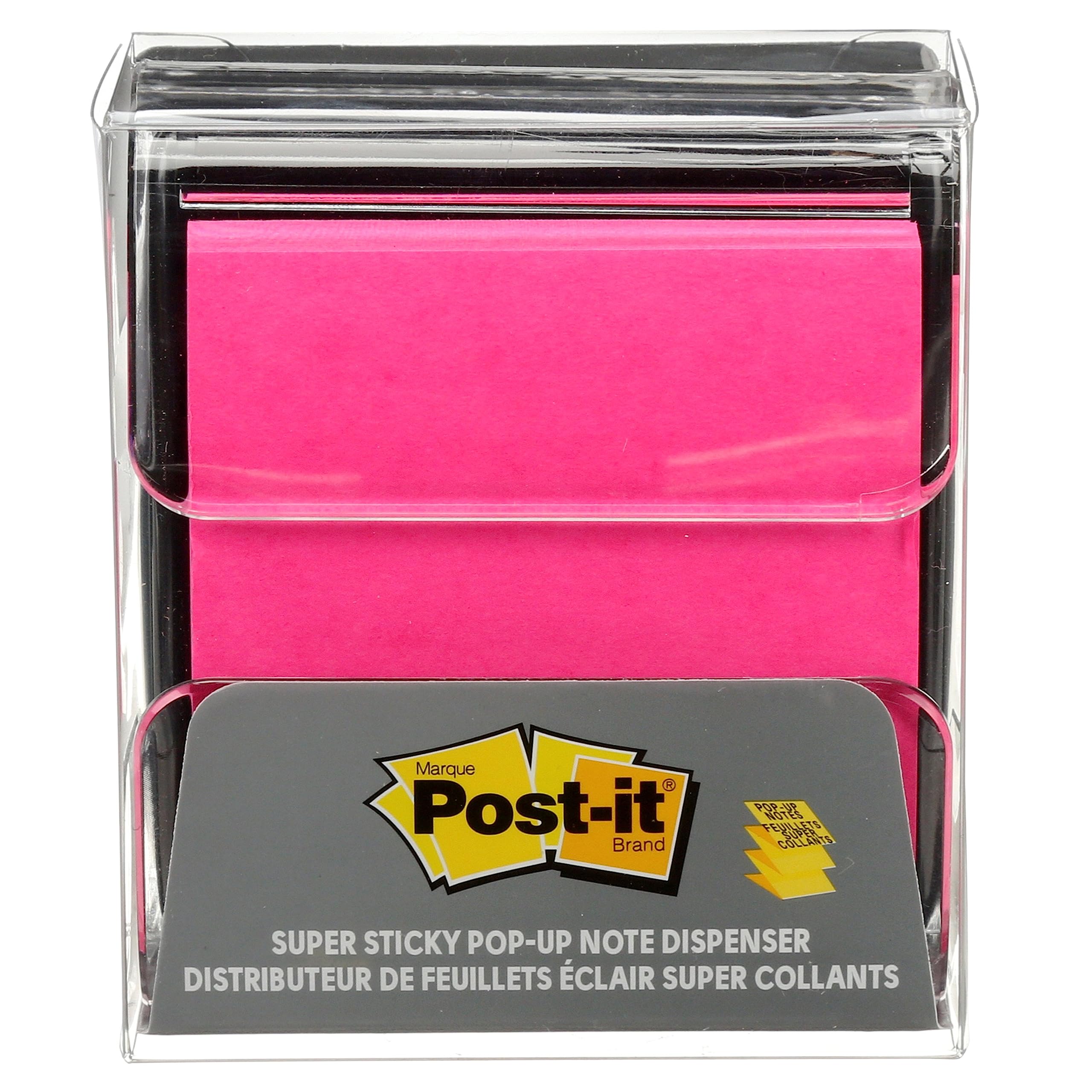 Post-It Pop-up Notes Dispenser, 3x3 in, Black Base Clear Top, Pack includes a 45-Sheet Pad (WD-330-BK) (Pack of 6)