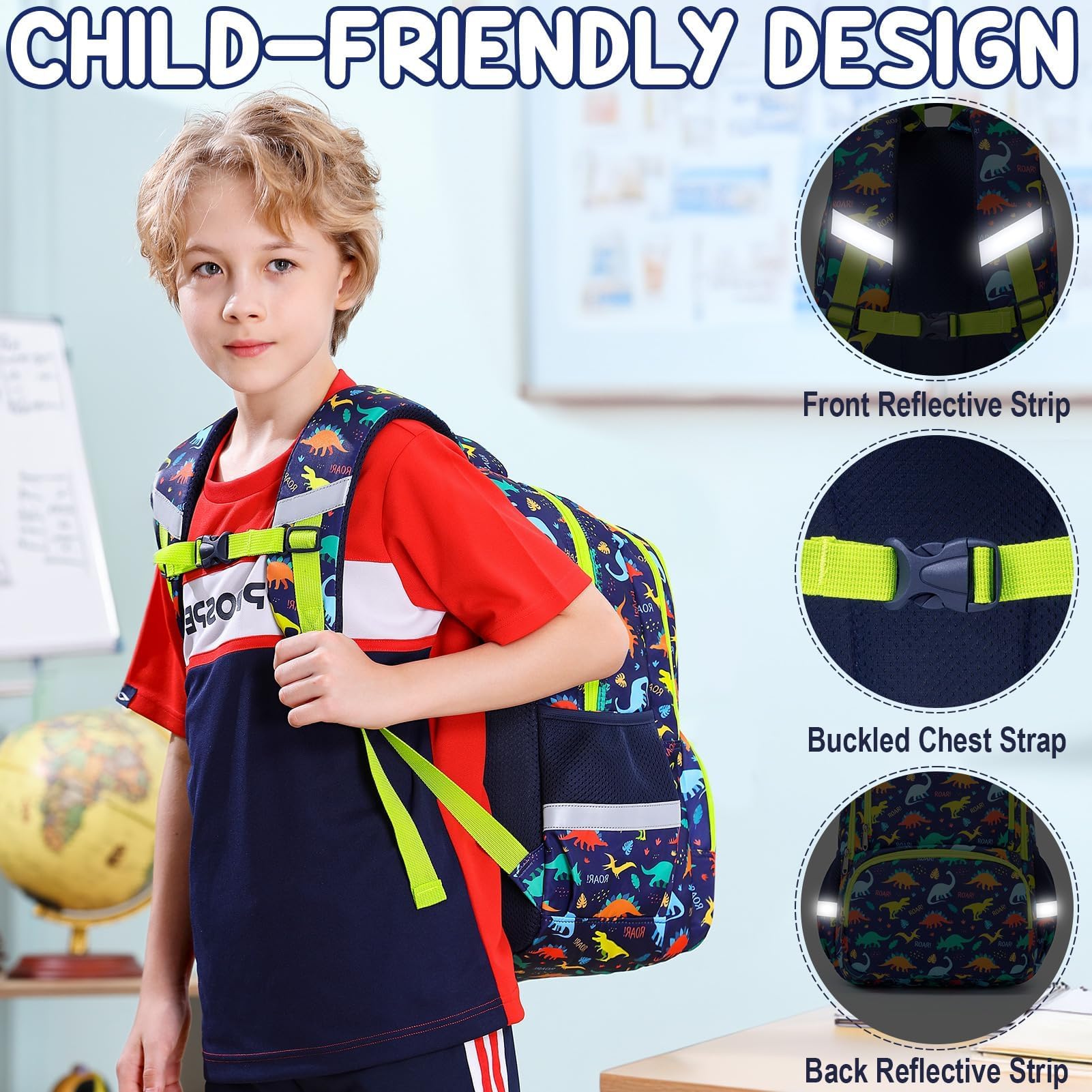 Fimibuke Kid Backpack for School Girl - 3PCS Waterproof Toddler School Bag Cute Bookbag Set with Lunch Box & Pencil Case for Preschool Kindergarten Elementary Back to School Student Ages 3-12, Rainbow