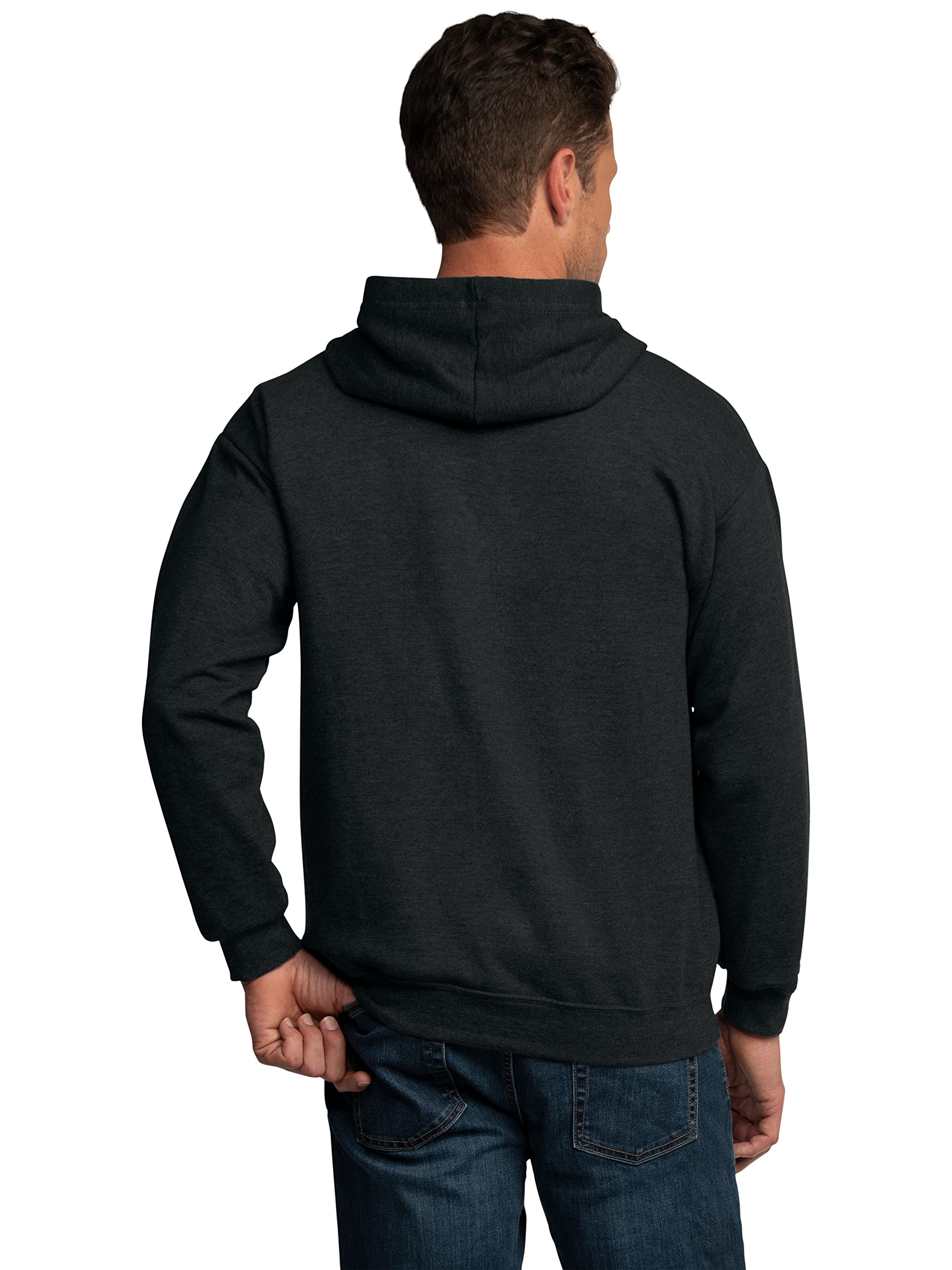 Fruit of the Loom Eversoft Fleece Hoodies, Pullover, Moisture Wicking & Breathable, Sizes S-4x, Black Heather Full Zip, X-Large