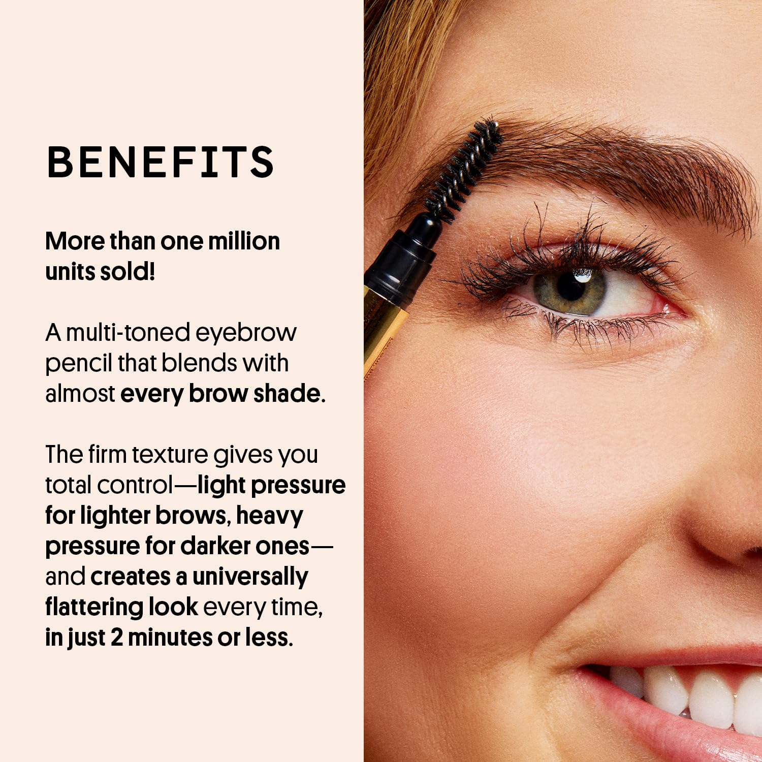 Winky Lux Uni Brow Eyebrow Pencil, Dual Sided with Spoolie, Longwearing Waterproof Eyebrow Crayon, Define Shape and Fill Brows, Brown, Blonde and Taupe Universal Shade