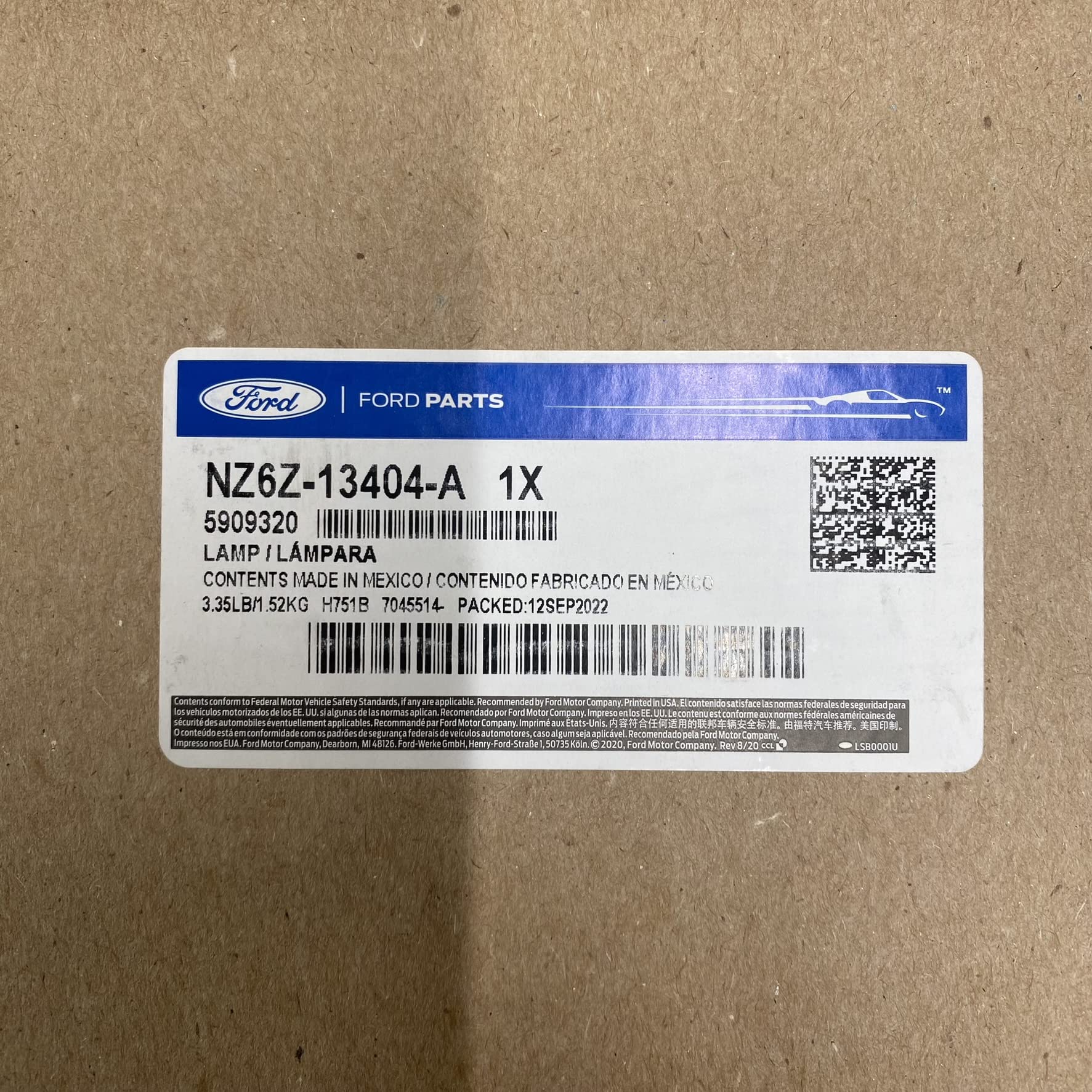 Ford 21-23 Maverick RH Passenger Halogen Tail Lamp Assembly NZ6Z13404A