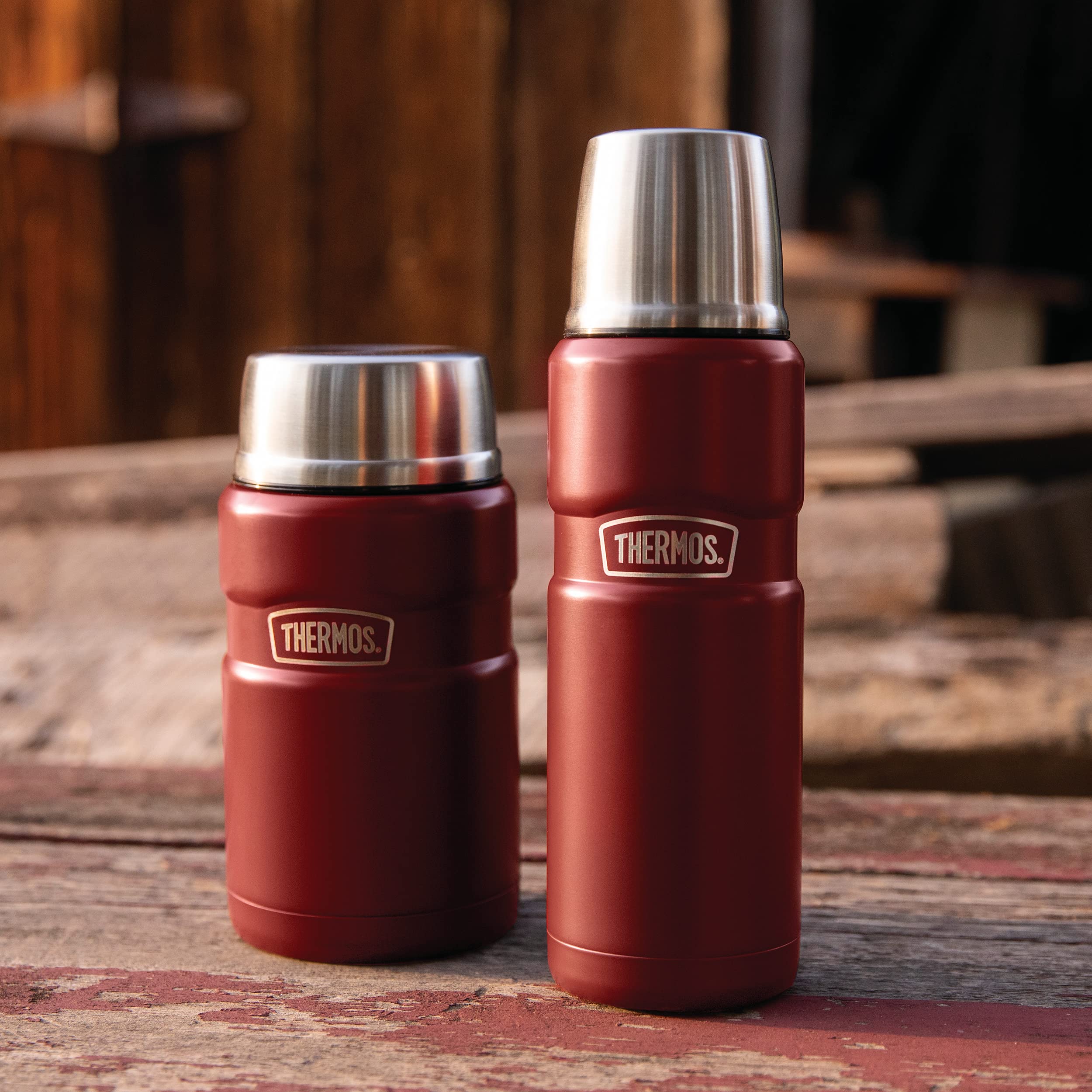 THERMOS Stainless King Vacuum-Insulated Compact Bottle, 16 Ounce, Matte Steel