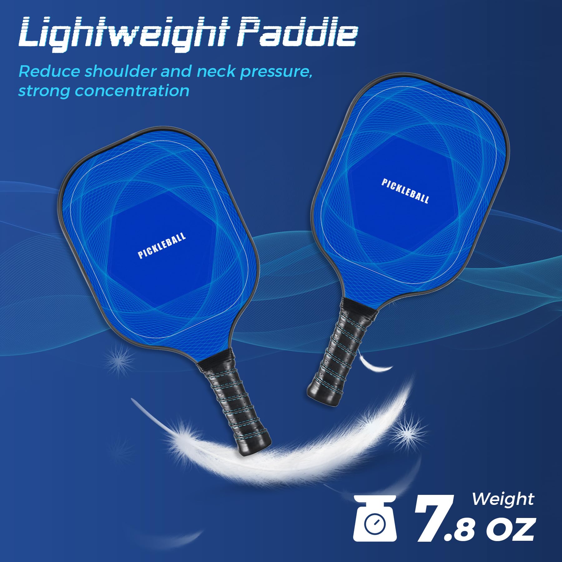 U-pick 2024 Pickleball Paddle, Lightweight Fiberglass Surface Racket with Pickleball Bag & Pickleball Balls, Easy Control Pickleball Paddles Set of 2 for Pros, Beginners, Kids, Men, Women