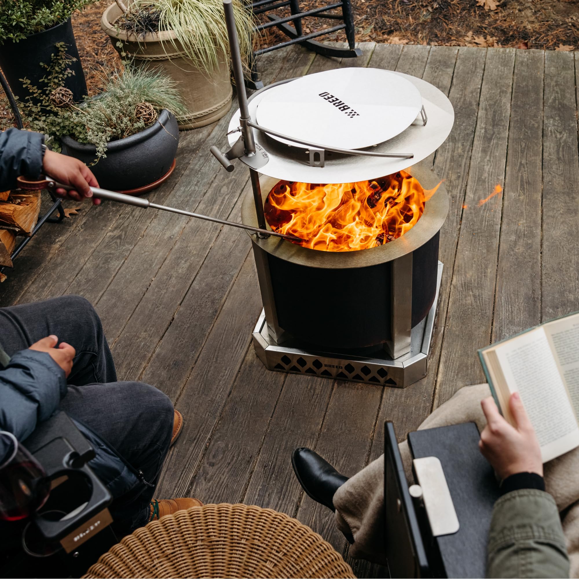 Breeo Outpost™ Heat Deflector X19 / Y Series - Compatible with X19 & Y Series Smokeless Fire Pits - Maximize Hot Airflow - Stainless Steel, USA Made - Live-Fire Cooking Accessory (Heat Deflector ONLY)