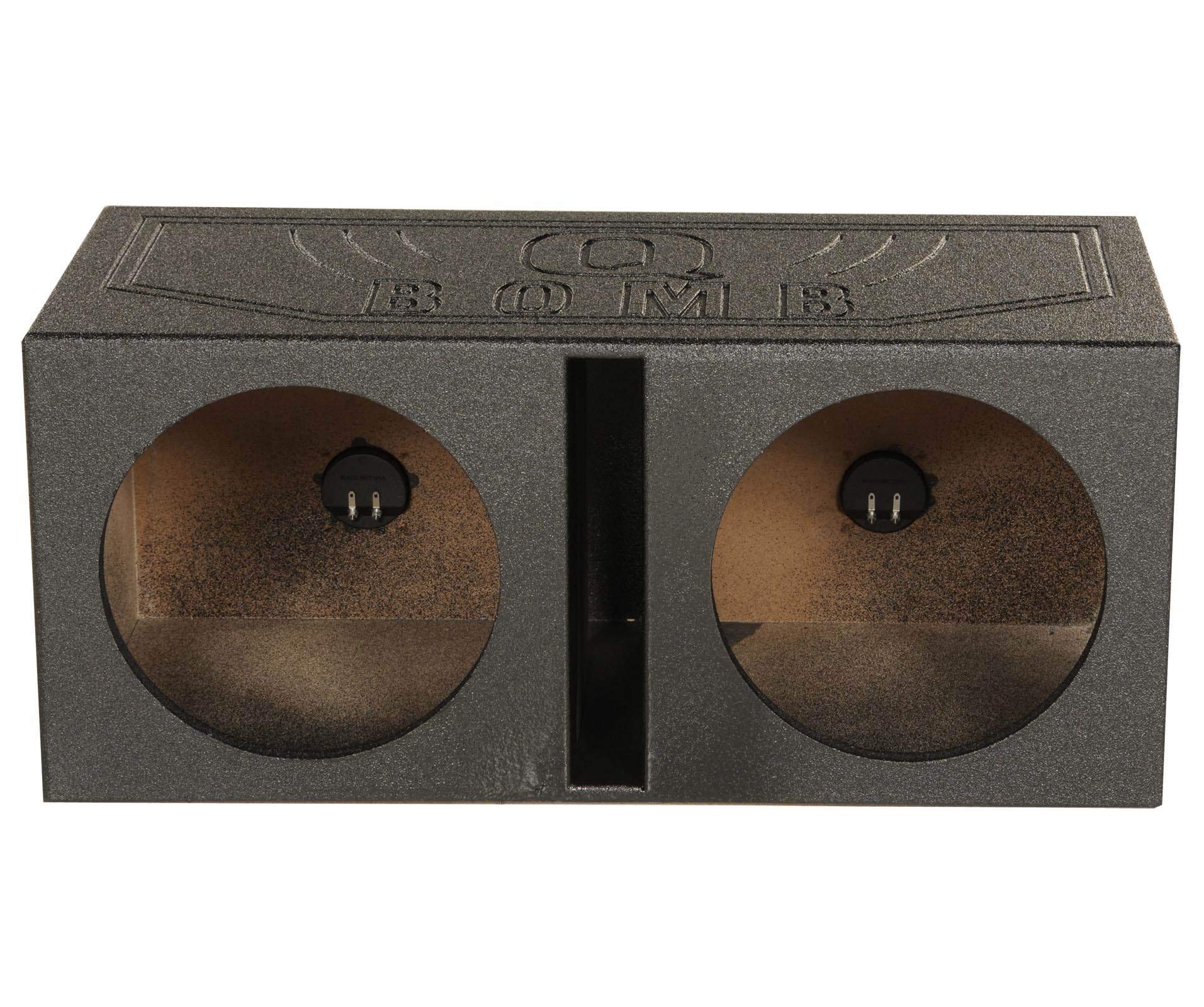 Q Power Dual 12 Inch Subwoofer Box, High-Performance Vented Speaker Enclosure, Black