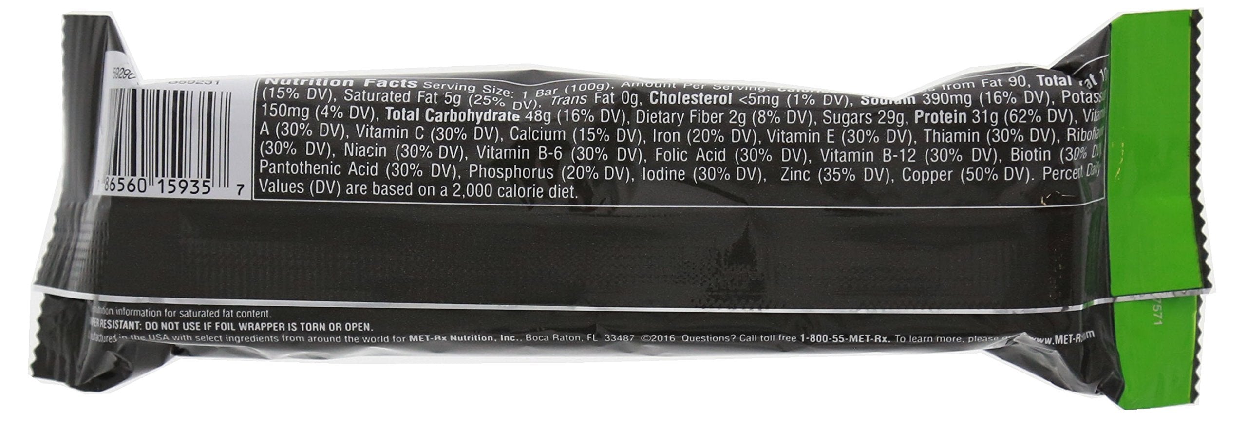MET-Rx Big 100 Colossal Protein Bars, Crispy Apple Pie Meal Replacement Bars, 9 Count