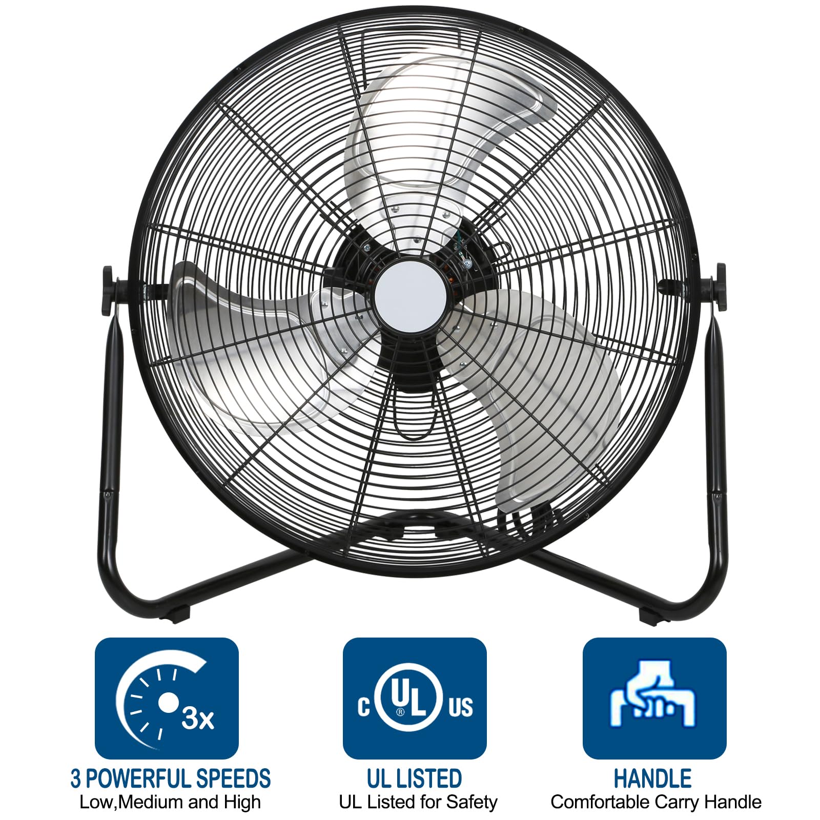 BILT HARD 4600 CFM 20" High Velocity Floor Fan, 3-Speed Heavy Duty Metal Fan with Wall-Mounting System, Industrial Shop Fan for Commercial, Garage, and Greenhouse, 2 Pack
