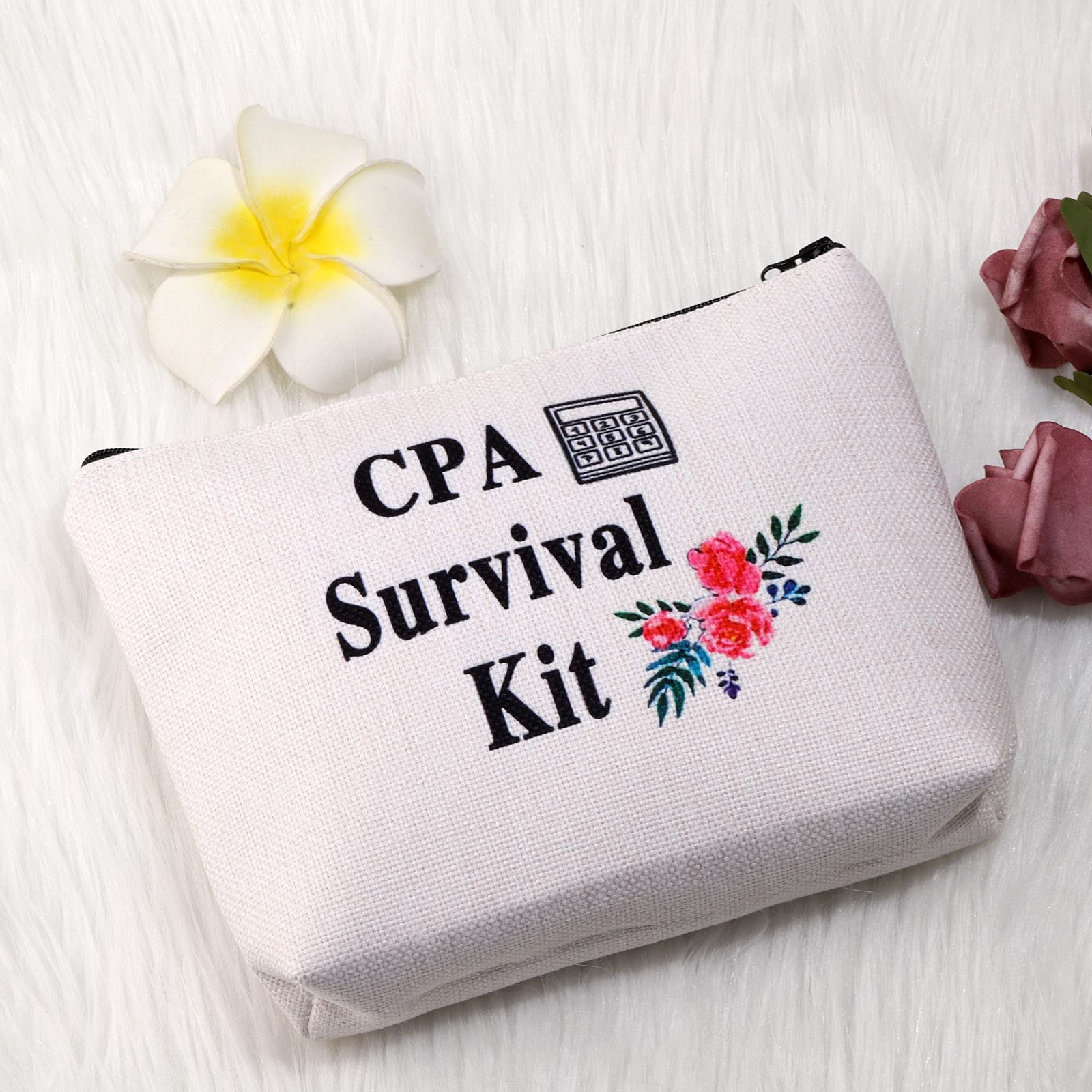 PXTIDY CPA Survival Kit CPA Gift CPA Cosmetic Bag Calculator Accounting Gift Idea Makeup Zipper Pouch Graduation Gift for Certified Public Accountant