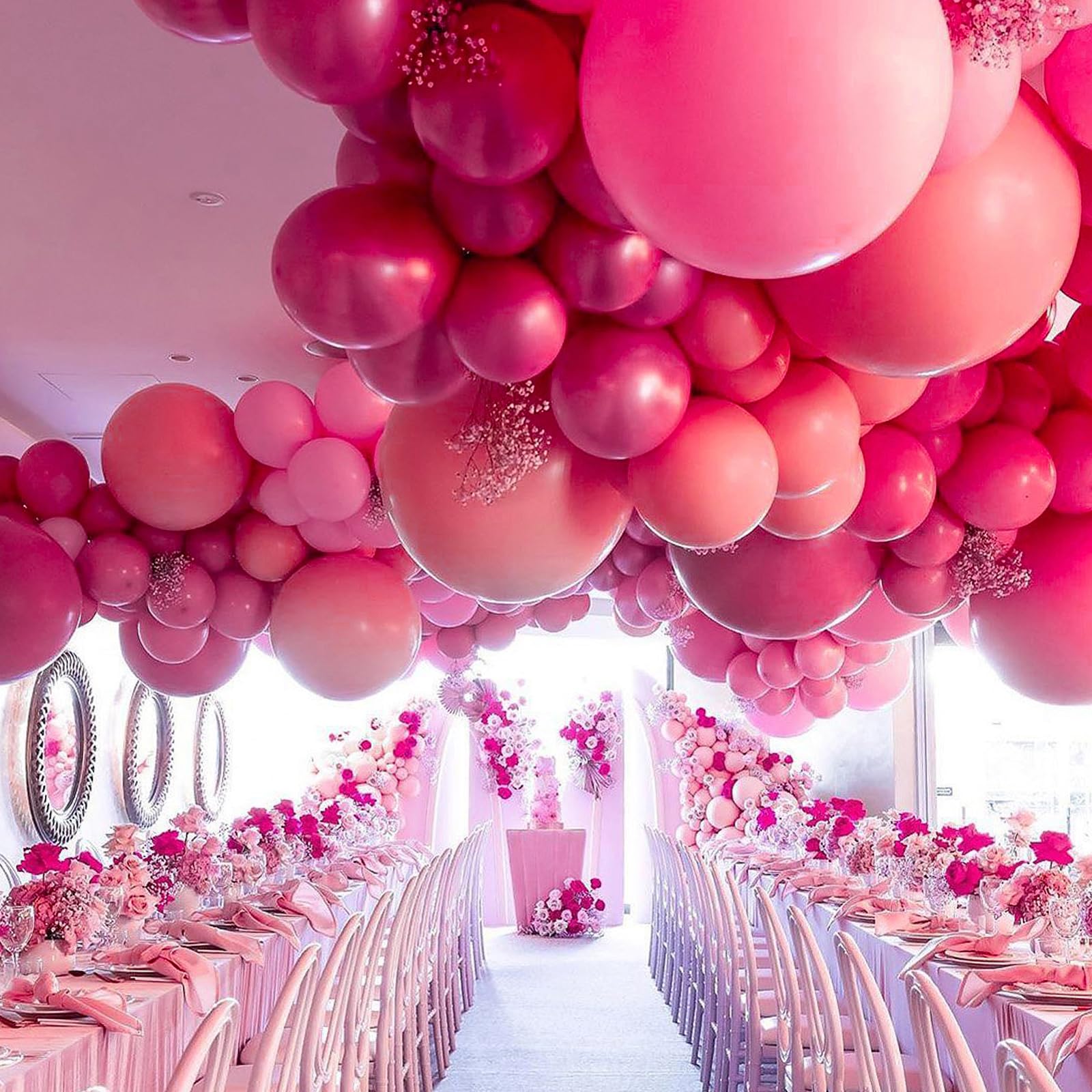 PartyWoo Hot Pink Balloons 99 pcs Different Sizes of 36 18 12 10 5 Inch Magenta Fuchsia Dark Pink Balloon Arch Kit Garland for Valentine's Day Baby Shower Princess Birthday Party Decorations Pink-Y12