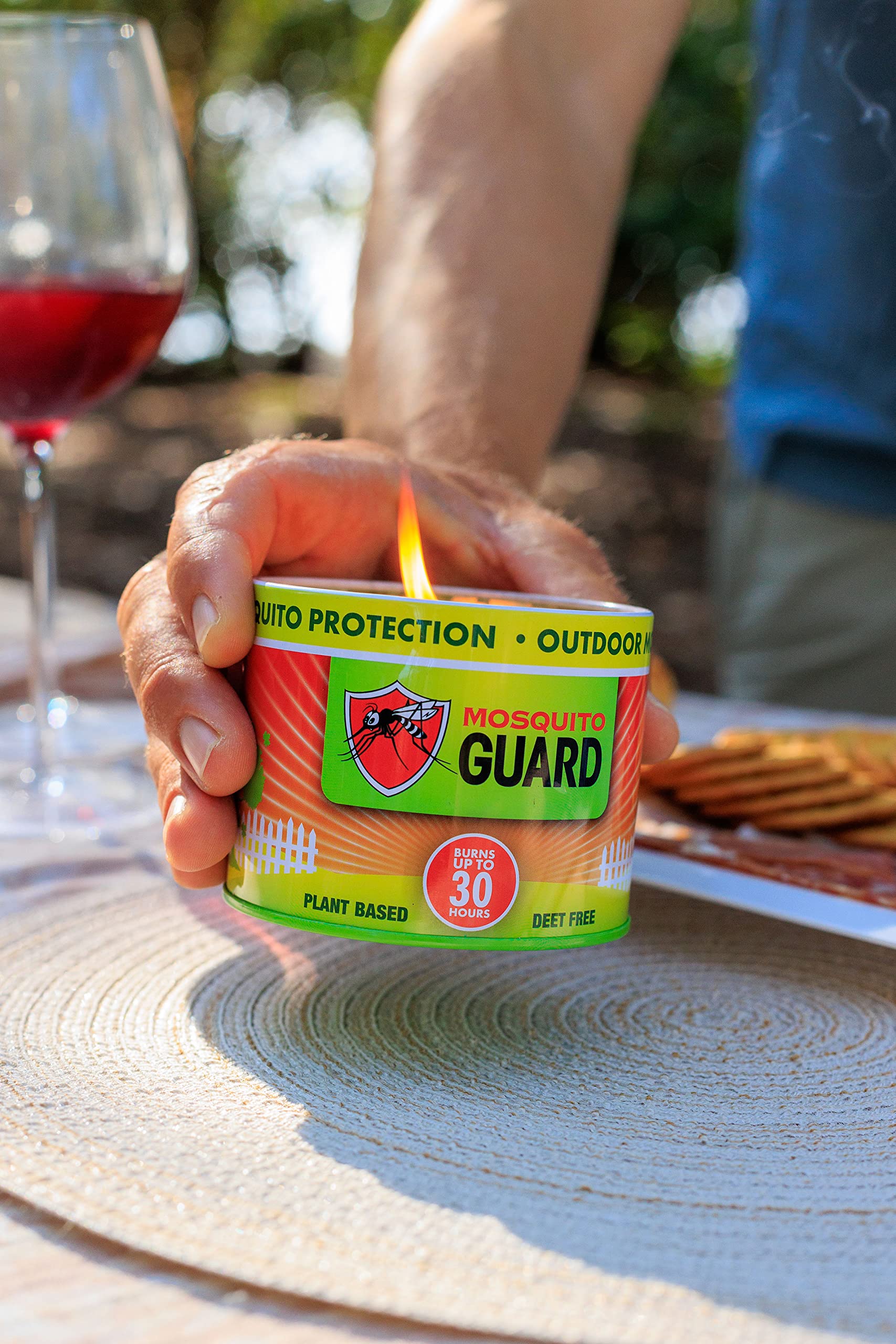 Mosquito Guard 12oz Mosquito Repellent Outdoor Patio Candle - Burns 35 Hours - Citronella Candles Outdoor Mosquito Repellent Indoors - Natural Mosquito Candles for Outside - Bug Repellent Candle