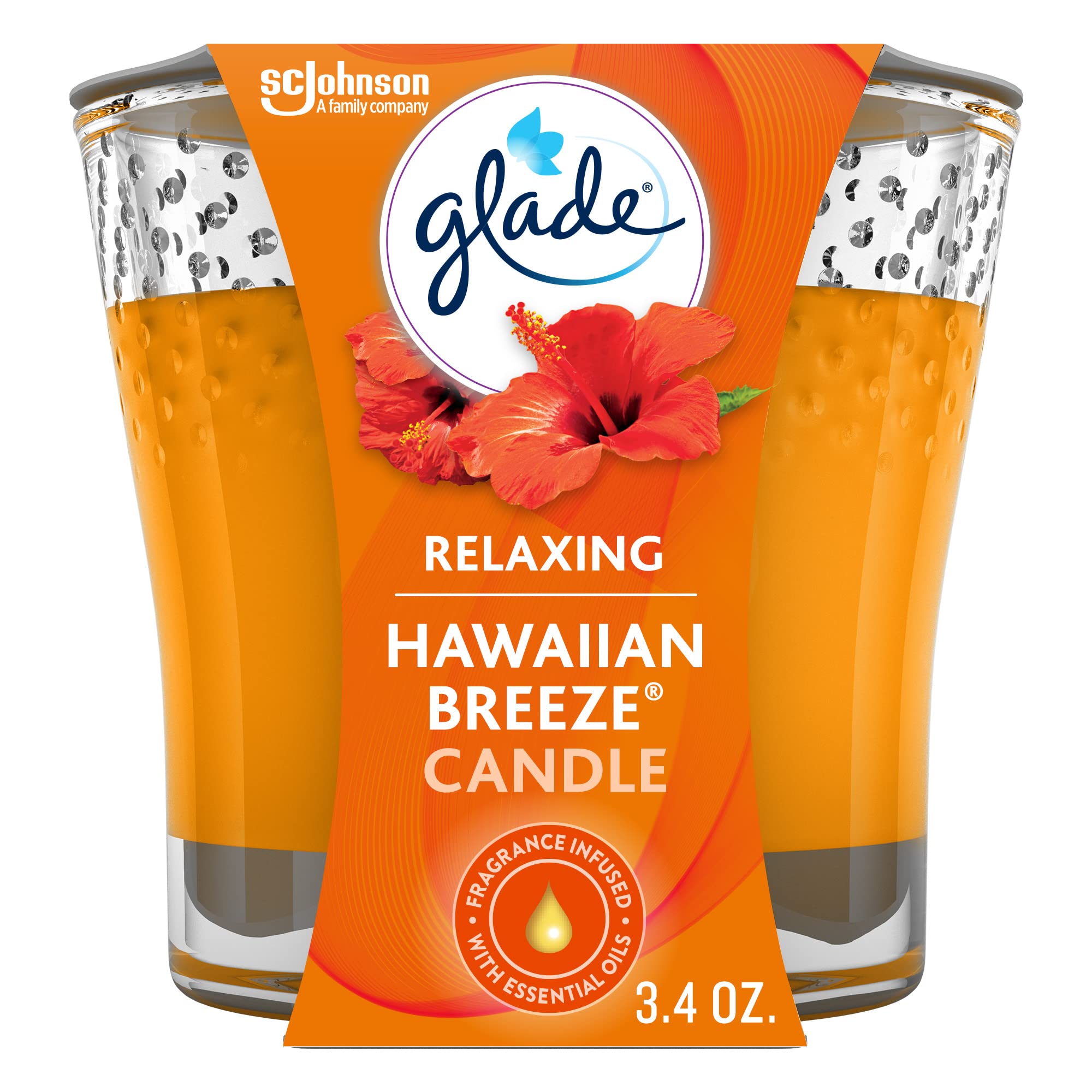 Glade Candle Jar, Air Freshener, Hawaiian Breeze, 3.4 Oz