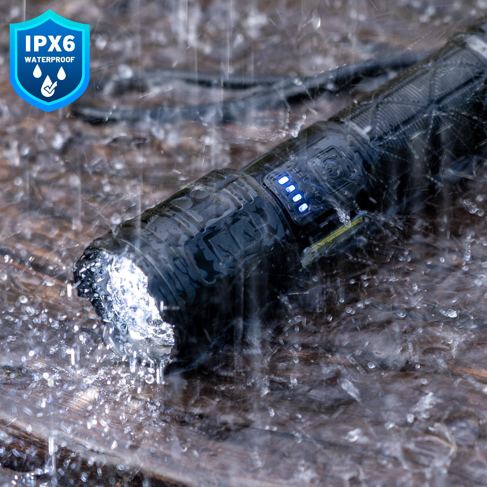 taoquwe Rechargeable LED Flashlights High Lumens, 990000 Lumen Super Bright Flashlight with 7 Modes & Waterproof, Powerful USB Rechargeable Handheld Flash Light for Camping Home