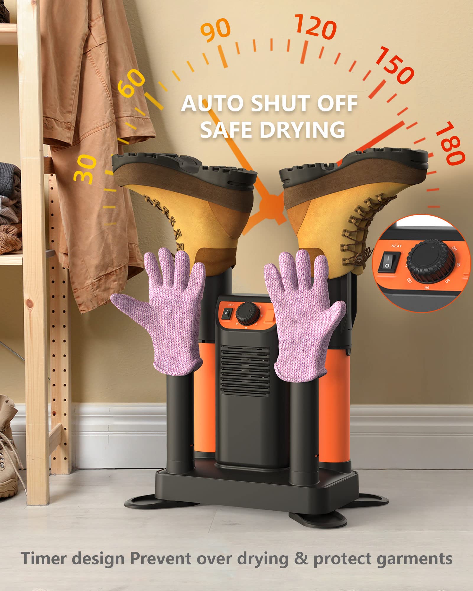 EPAPHRAS Boot Dryer Shoe Dryer, Glove Dryer & Boot Warmer with Heat Blower,Quick Drying for Work Boots, Ski Boots, Sneakers, Gloves, Hats, Helmets