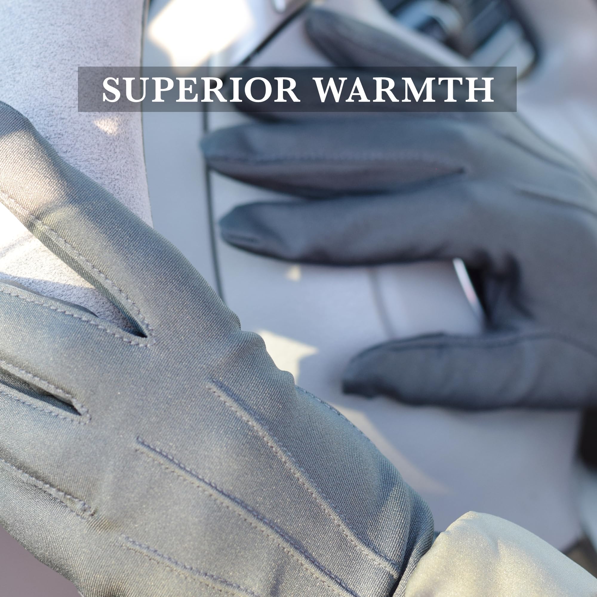 Isotoner Women's Spandex Cold Weather Stretch Gloves - Winter smarTouch Driving Gloves with smartDri Water Repellant - Faux Leather Grip, Black