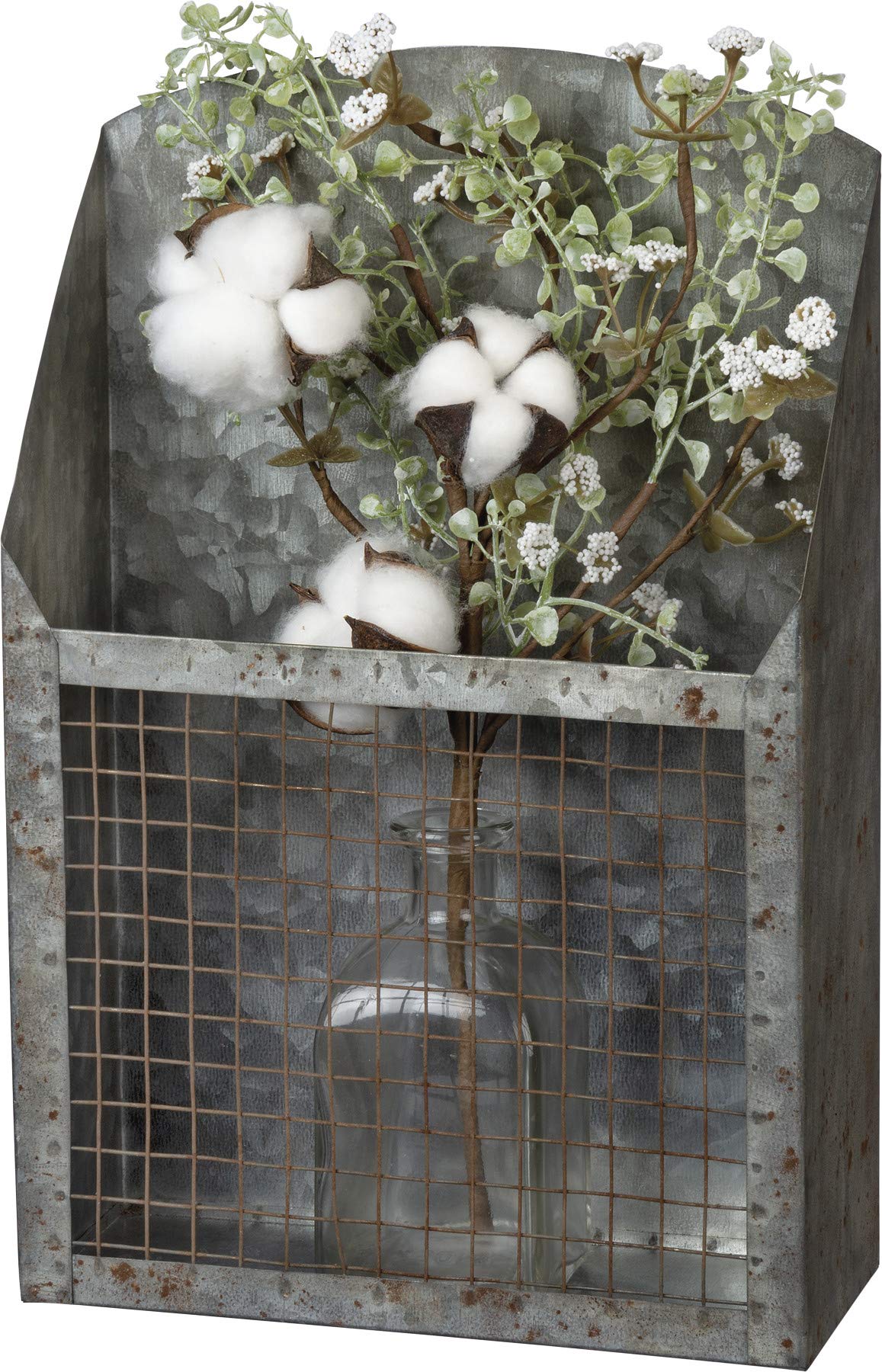 Primitives by Kathy Rustic Farmhouse Wire Bins - Handmade Galvanized Metal for Home and Kitchen Decor, Farmhouse Style