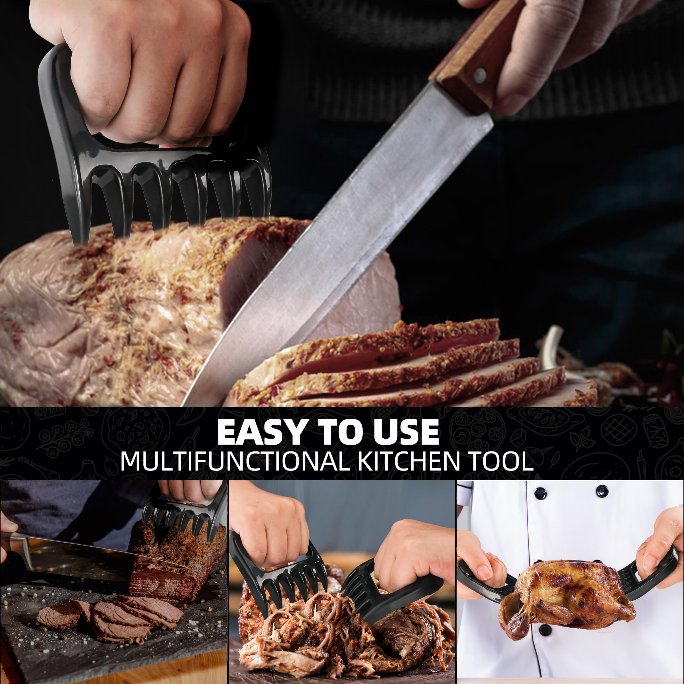 Stocking Stuffers for Adults Men, Meat Shredder Claws, BBQ Grilling Gifts for Men, Shredding Claws for Pulled Pork, Christmas Gifts for Men Women Dad Father Husband
