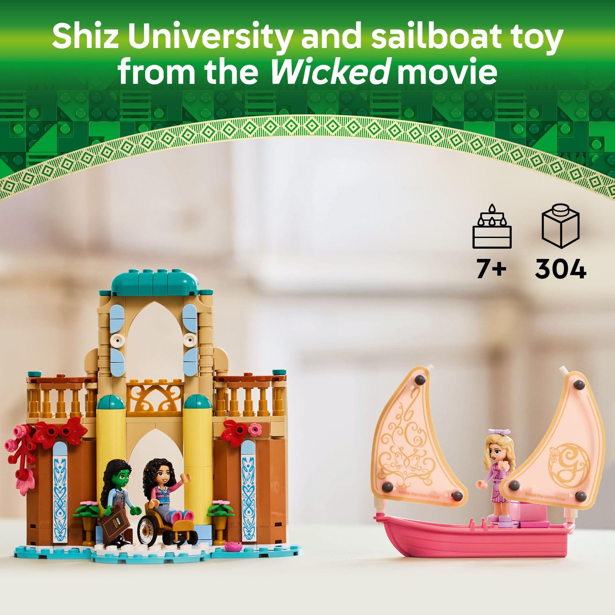 LEGO Wicked Glinda, Elphaba & Nessarose at Shiz University Building Toy - Wicked Toys for Kids, Girls & Boys, Age 7+ - Gifts for Christmas - 75681