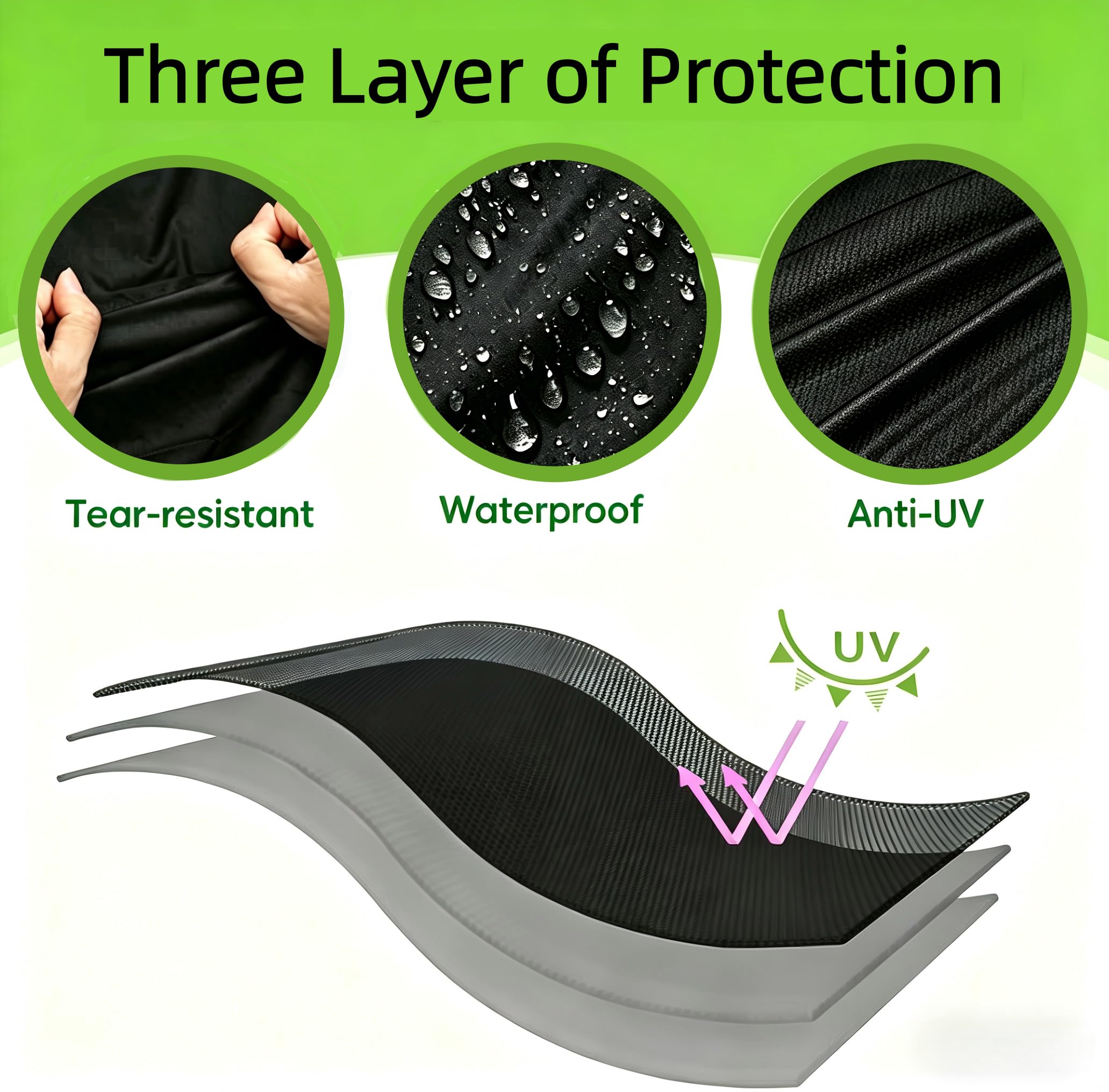 64-Inch Grill Cover, 600D Heavy Duty Waterproof OxfordPolyester Outdoor BBQ Cover fit for Royal Gourmet CR6412,Water Resistant&Weather Protection