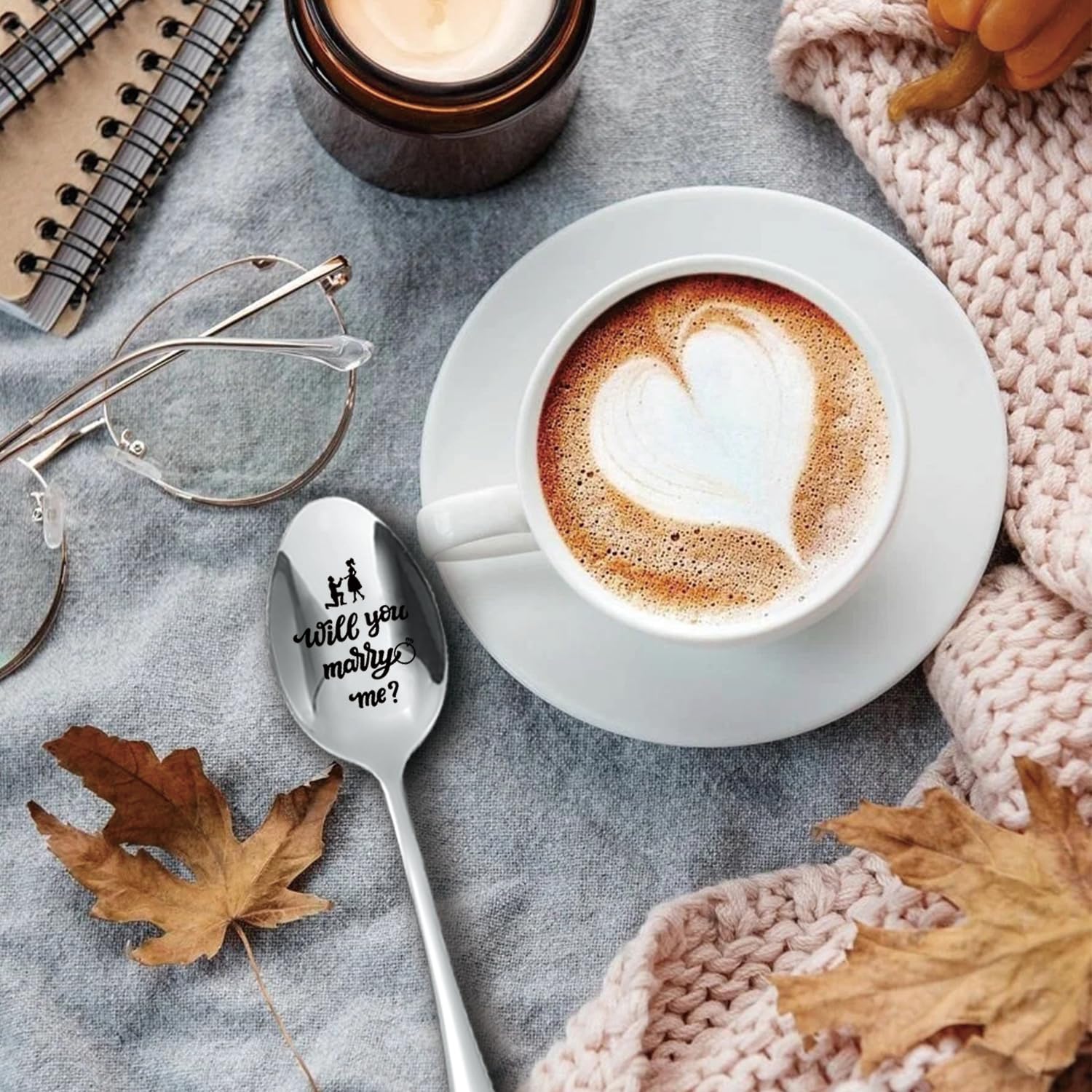 Will You Marry me, Funny engraved stainless steel spoon - Coffee/Tea/Ice Cream/Dessert/Cereal/Gourmet Spoon, Proposal Gift for Your Lover, Dngagement Gift, Comes With Black Gift Box