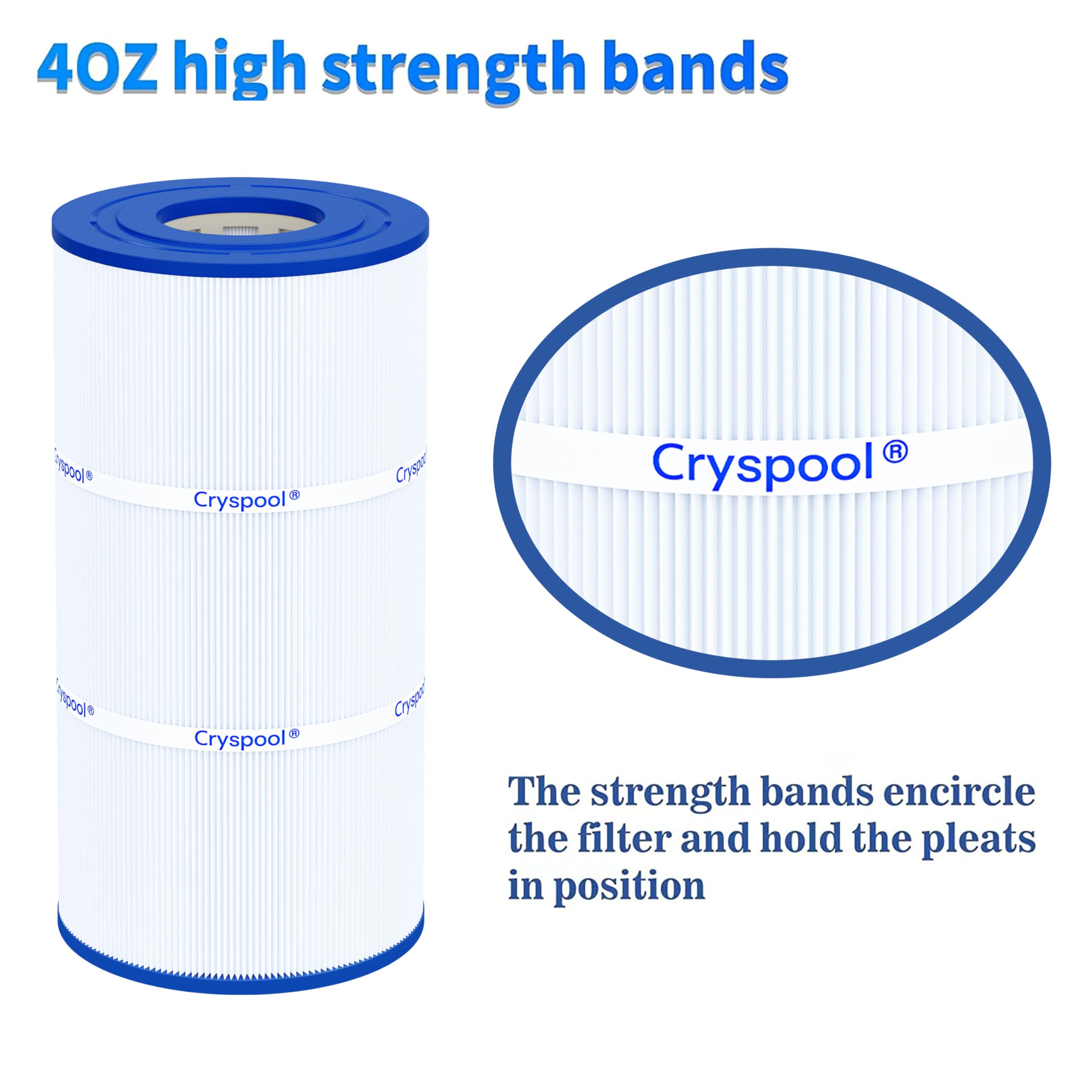 Cryspool® 08046 Filter Compatible with Hayward C900, CX900RE, C-900, PA90, Posi-Clear PXC-95, C-8409, Ultral-B6, PP-B6, FC-1292, 90 Sq. Ft Pool Filter Cartridge, 1 Pack