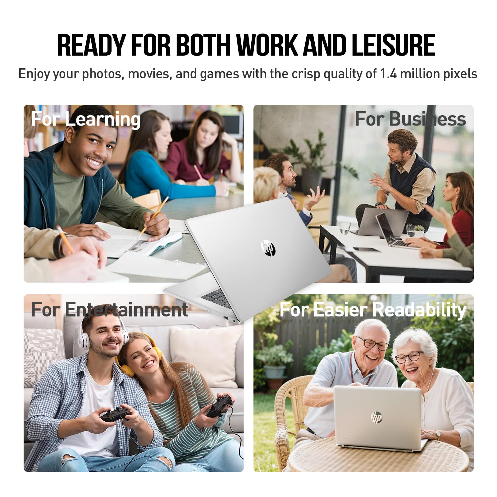 HP Laptops 17 Inch, 17.3" Laptop Computer, HD+ Large Screen, Intel Core i3 (8-Cores), 32GB RAM 1TB SSD, Windows 11 Pro, Number Pad, Wi-Fi 6, USB-C