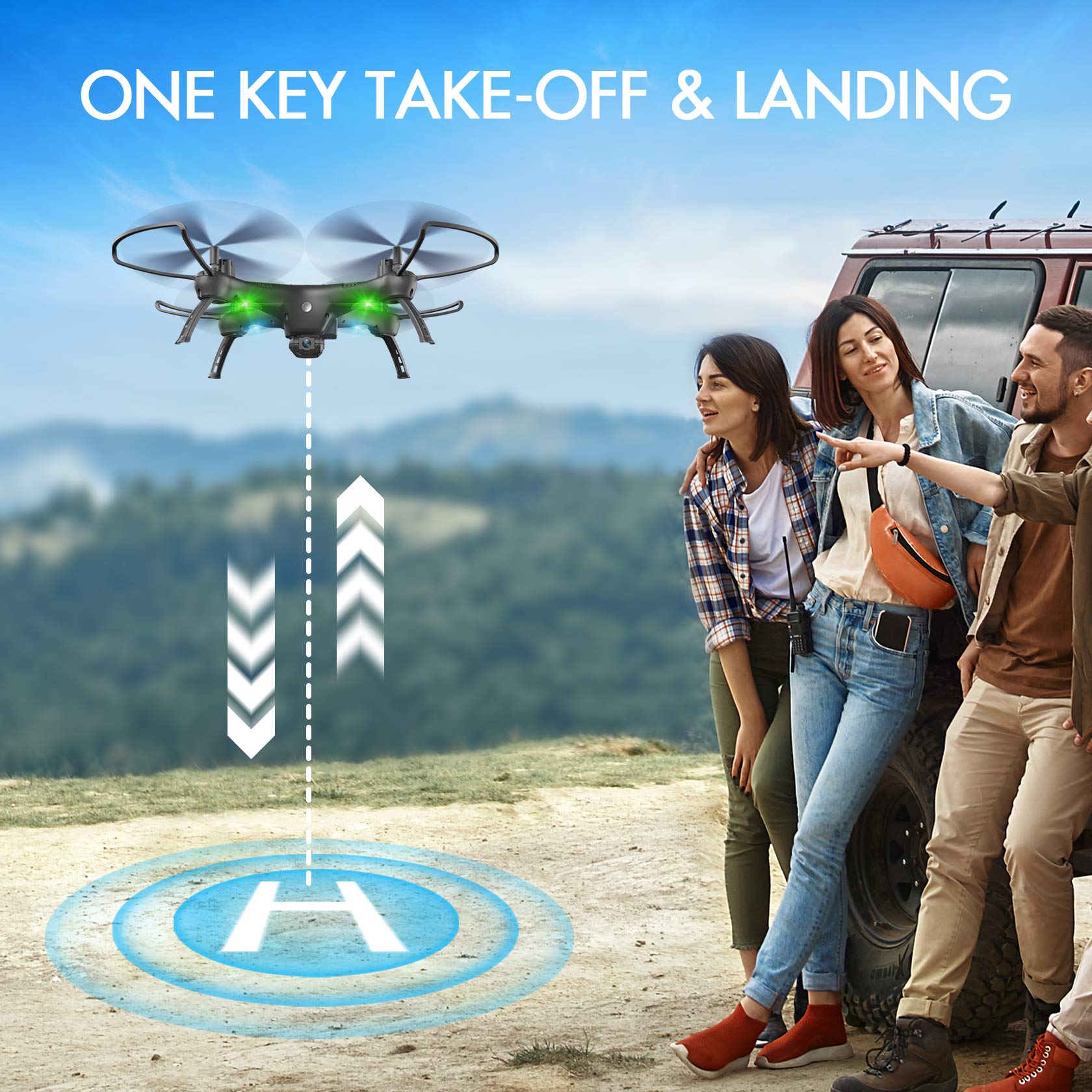 Drone with Camera 1080P HD, Toss to Launch RC Drone for Kids/Adults with Smart APP Trajectory Flight Altitude Hold One Key Take Off/Landing Headless 360°Flip Camera Drone 2 Batteries