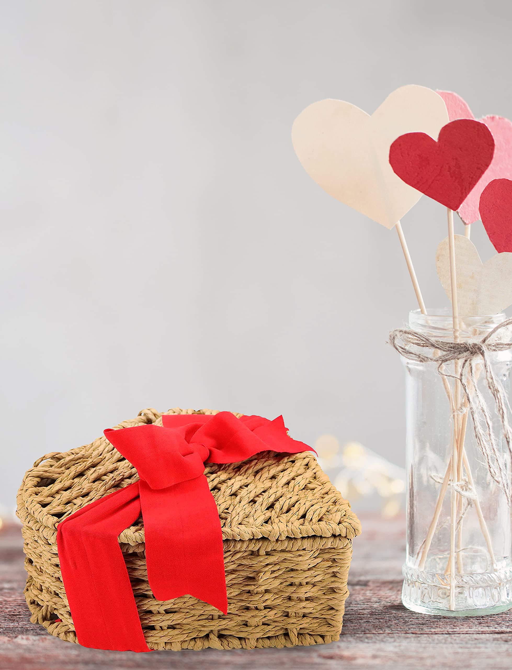 Christmas Heart Shaped Basket Gift with Teddy Bear, Special Assorted Chocolates and Cookies, Heart Shaped Basket for Couples, Men, Women, Wife, Husband, Boyfriend, Girlfriend