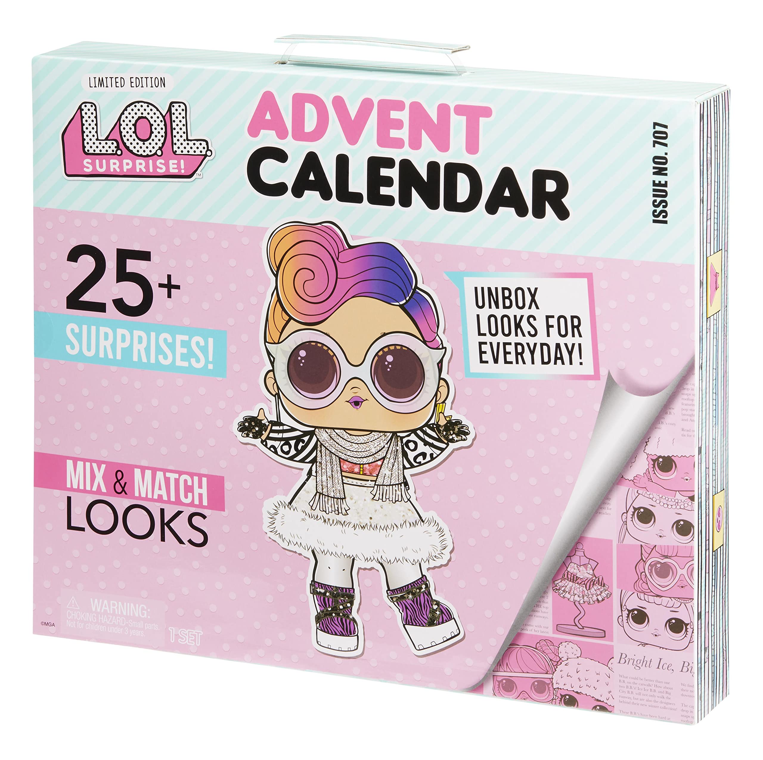 L.O.L. Surprise! Advent Calendar with 25+ Surprises Including a Collectible Doll with Mix and Match Outfits, Shoes, and Accessories - Great Holiday Gift for Kids