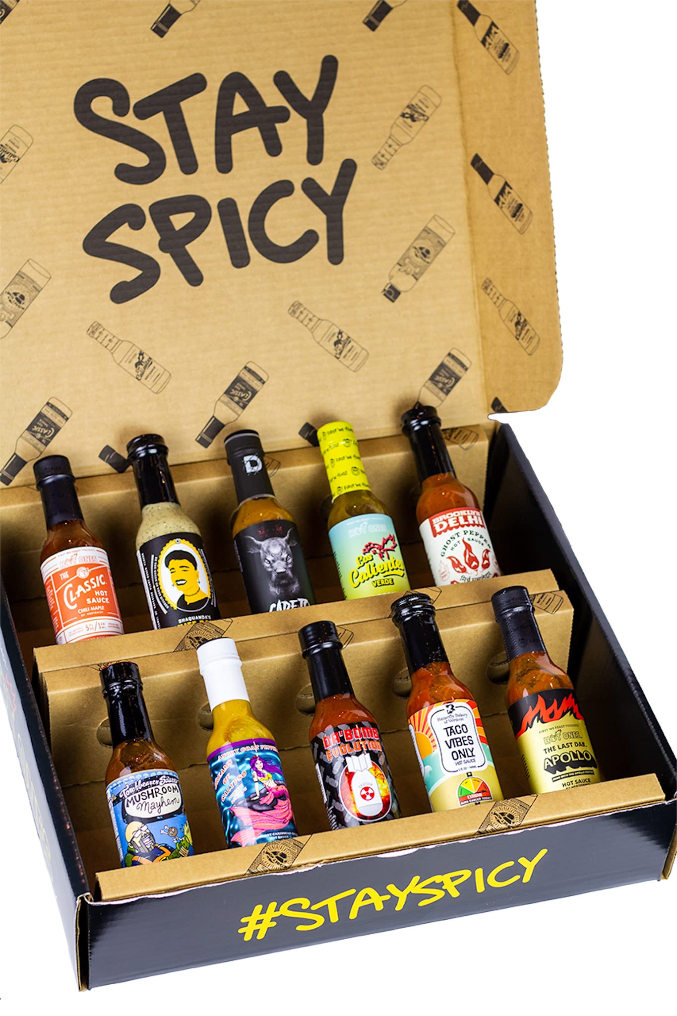 Hot Ones Season 20 Lineup, Hot Sauce Challenge Kit Made with Natural Ingredients, Unique Condiment Gift Box is the Ultimate Variety Pack for Spice Lovers, 5 fl oz Bottles Produced in Small Batches (10-Pack)