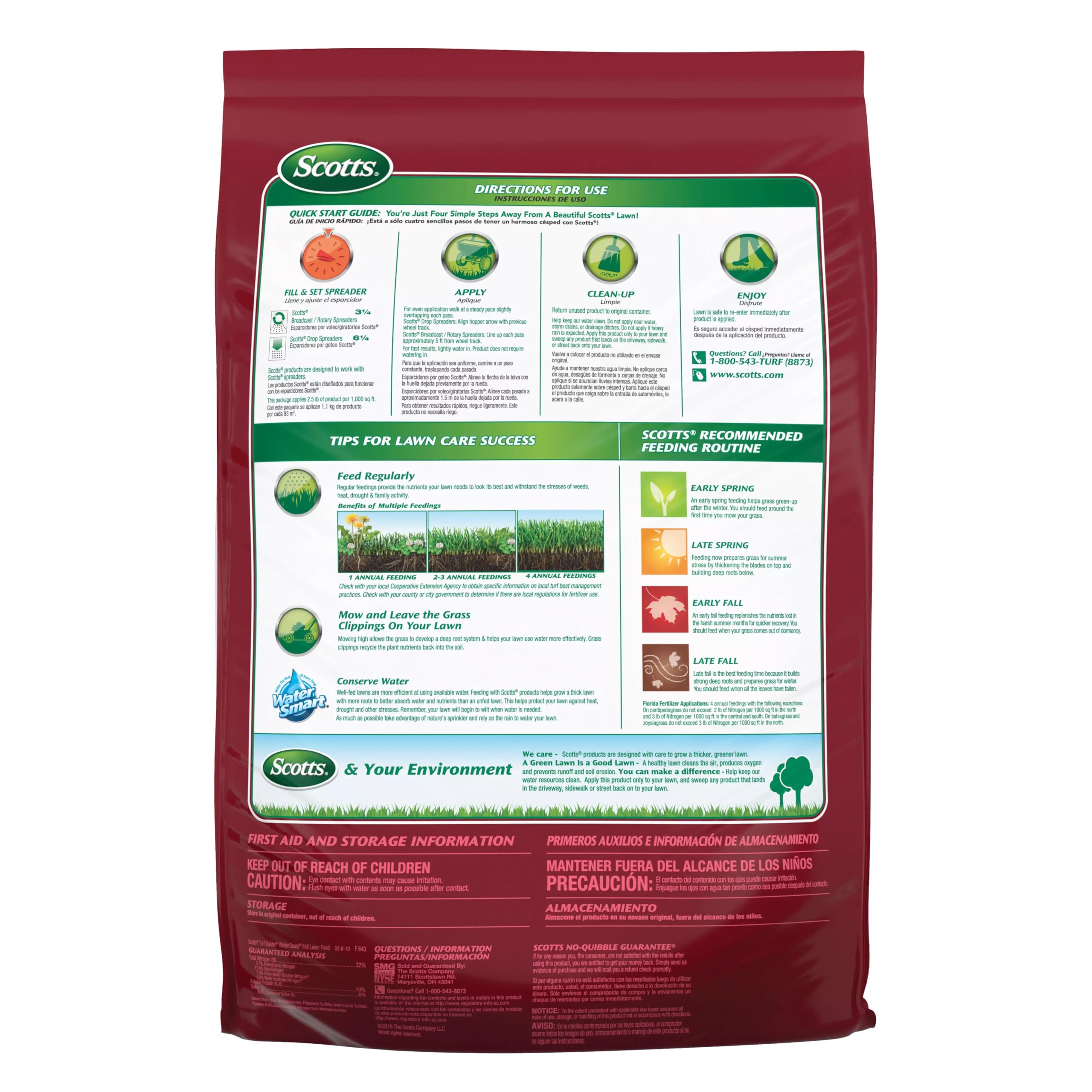 Scotts Turf Builder WinterGuard Fall Lawn Fertilizer for All Grass Types, 5,000 sq. ft., 12.5 lbs.