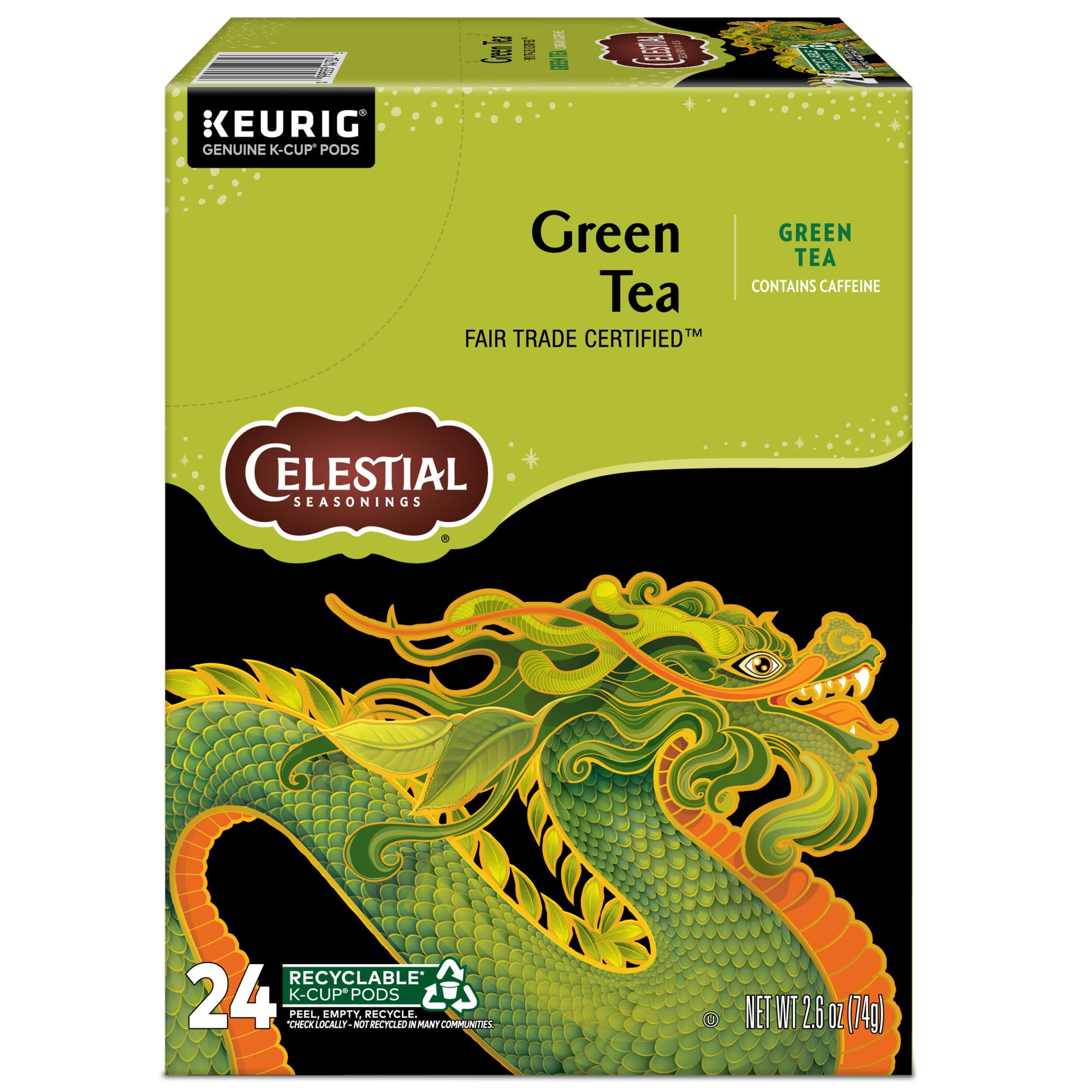 Celestial Seasonings Green Tea, Single-Serve Keurig K-Cup Pods, 96 Count
