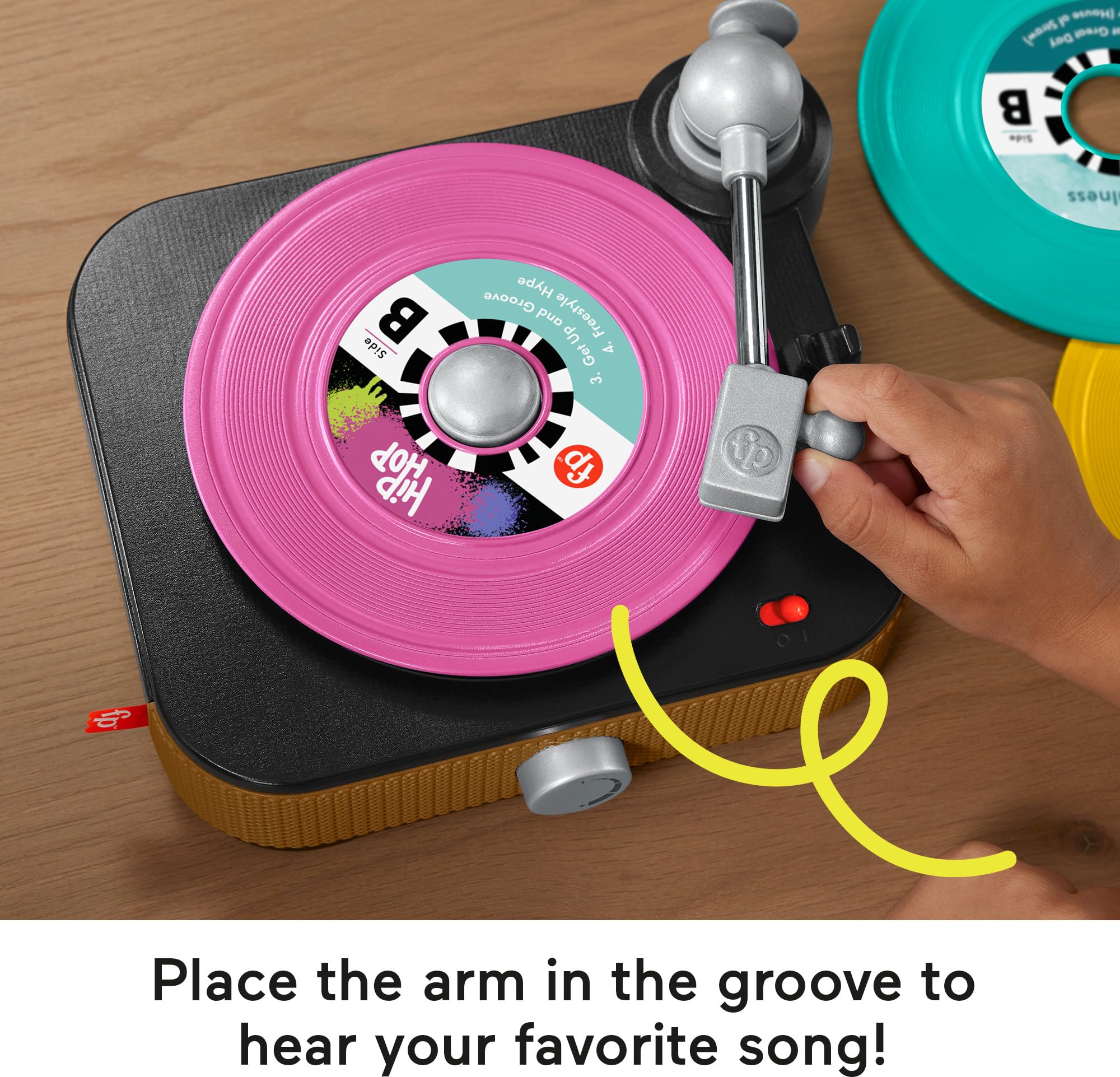 Fisher-Price Musical Toy, Rockin’ Record Player for Preschool Pretend Play for Kids Ages 3+ Year