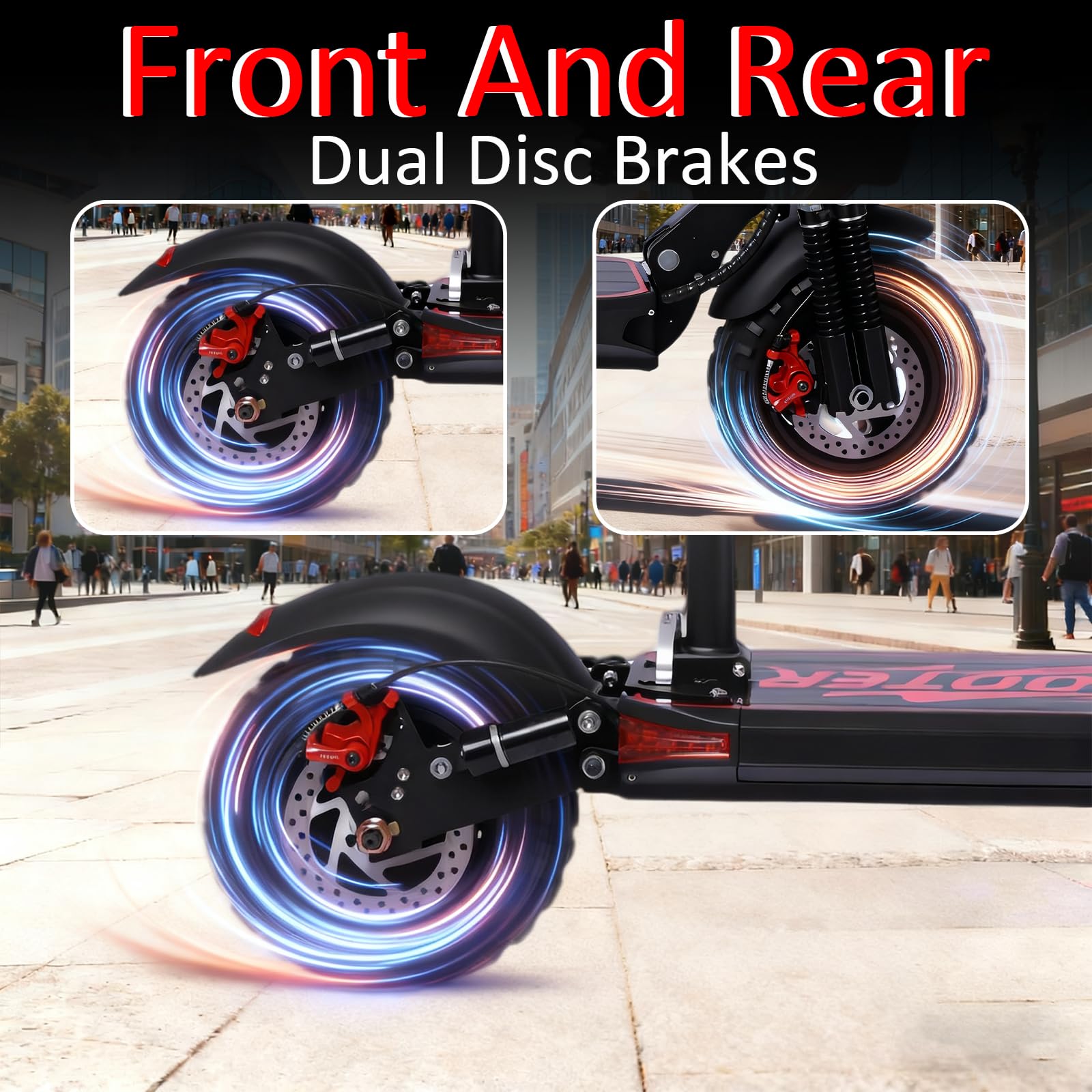 Electric Scooter Adults, 34 Mph Max Speed, 11" Off-Road Tires,48V 18AH Big Battery, 31 Miles Long Range, 1200W Motor, Dual Braking System,Folding Commuter E Scooter