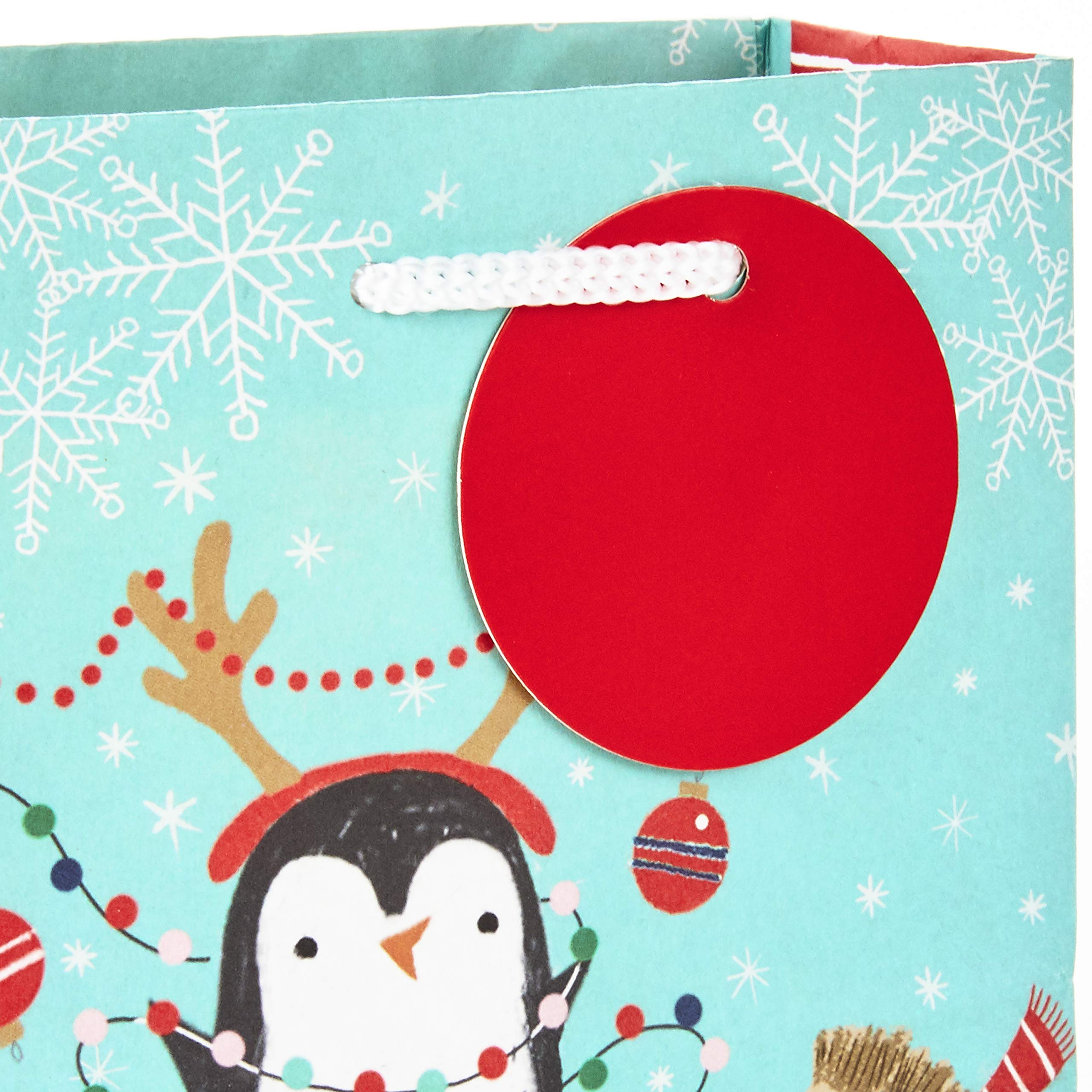 Hallmark Christmas Gift Bags Assorted Sizes (8 Bags: 2 Small 5", 2 Medium 8", 2 Large 11", 2 Extra Large 14") Penguins, Hedgehogs, Santa Claus, Snowmen, Trees