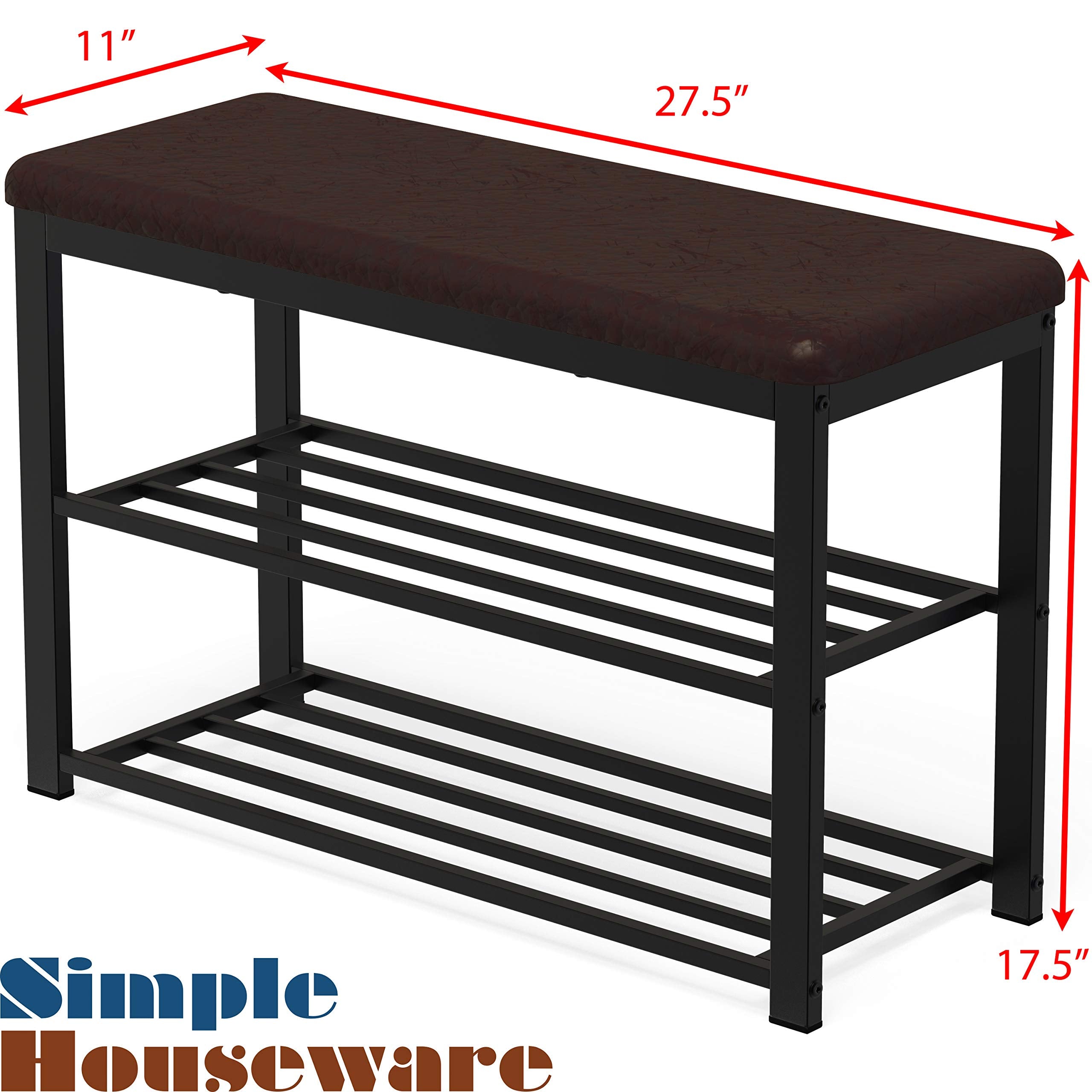Simple Houseware Entryway Shoe Rack Bench Storage Organizer