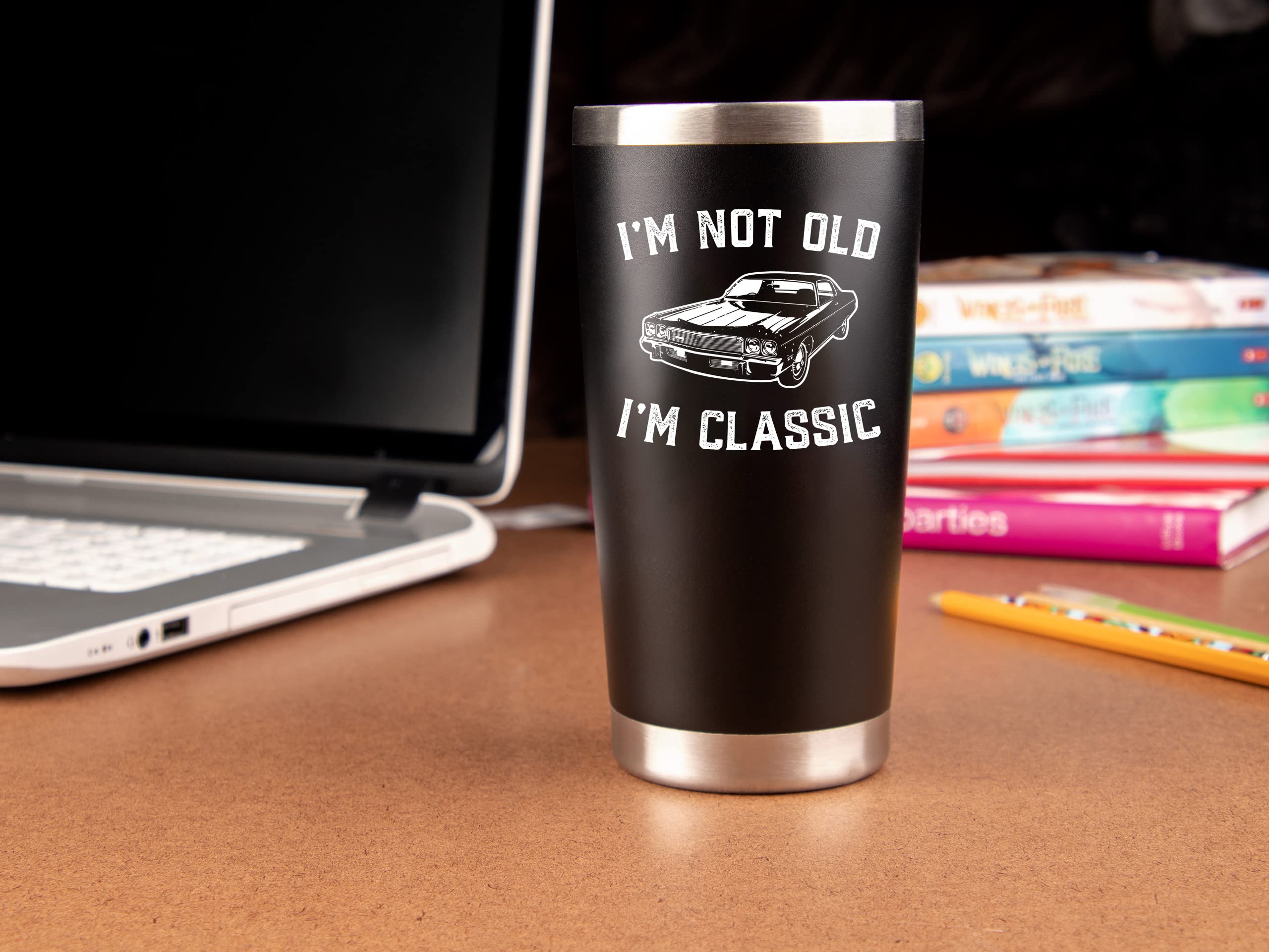 KLUBI Birthday Gifts for Men Unique Im Not Old Im Classic Mug Mens Birthday Gift Ideas 20oz Grandpa Gifts for Father's Day Gifts for Birthday Dad Birthday Gift for Grandpa Birthday Gifts for Husband