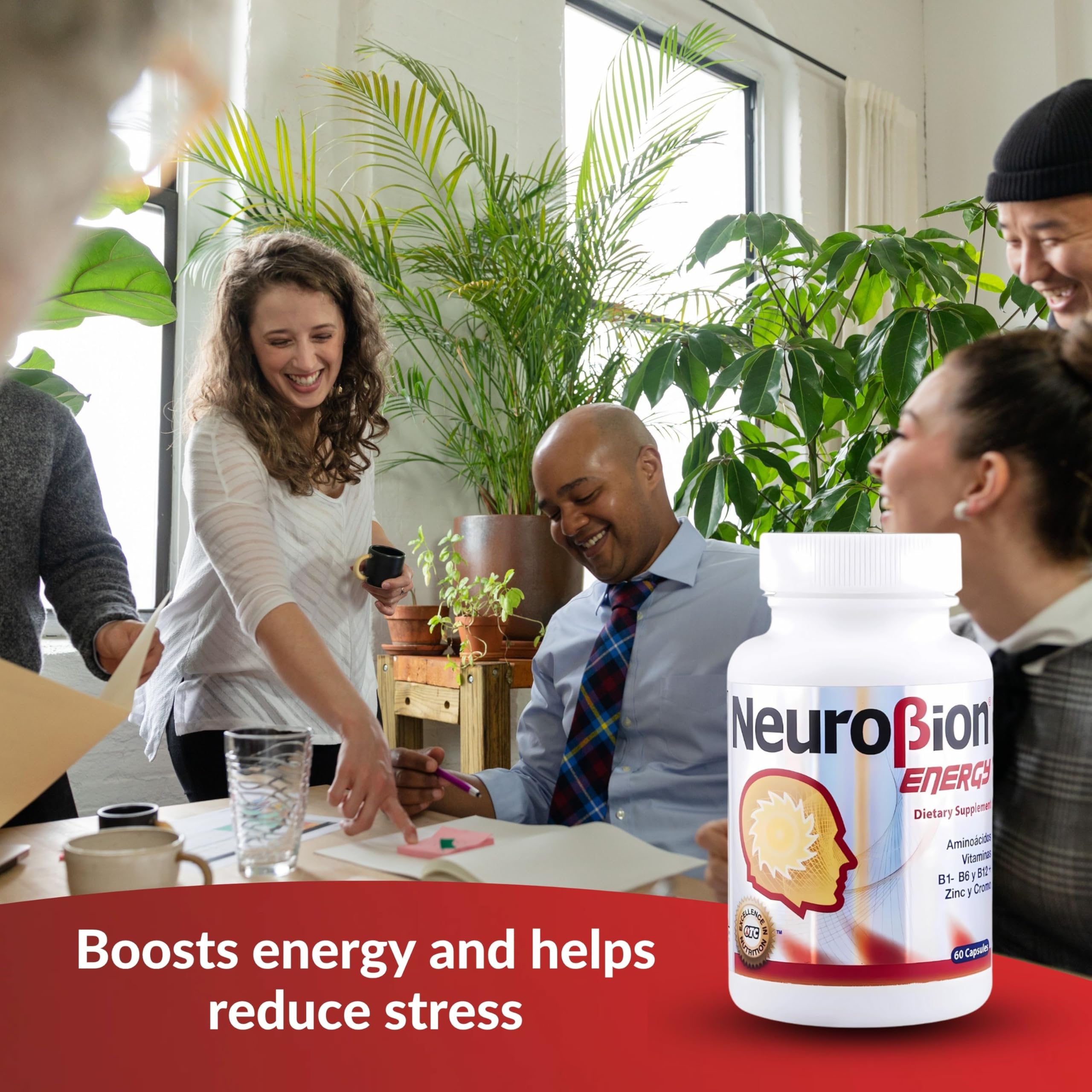 60 Caps Neurobion Energy - Amino Acids Vitamin B1 B2 B6 B12 - Increases Brain Alertness & Stamina