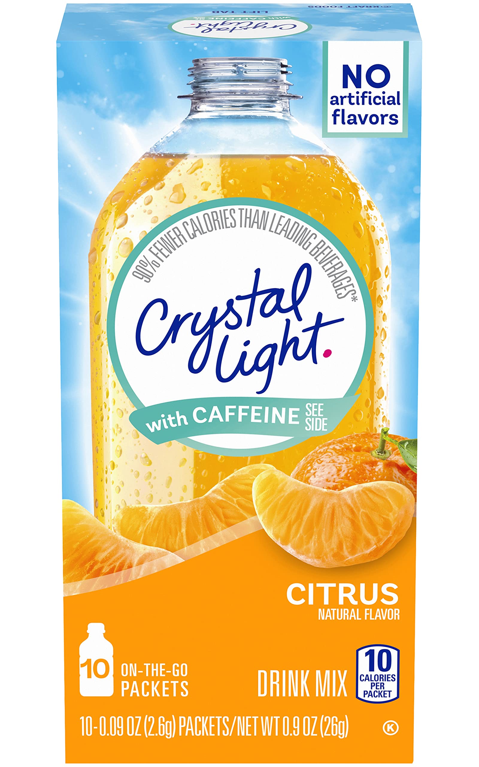 Crystal Light Citrus On-The-Go Powdered Drink Mix with Caffeine, 10 ct. (Pack of 5)