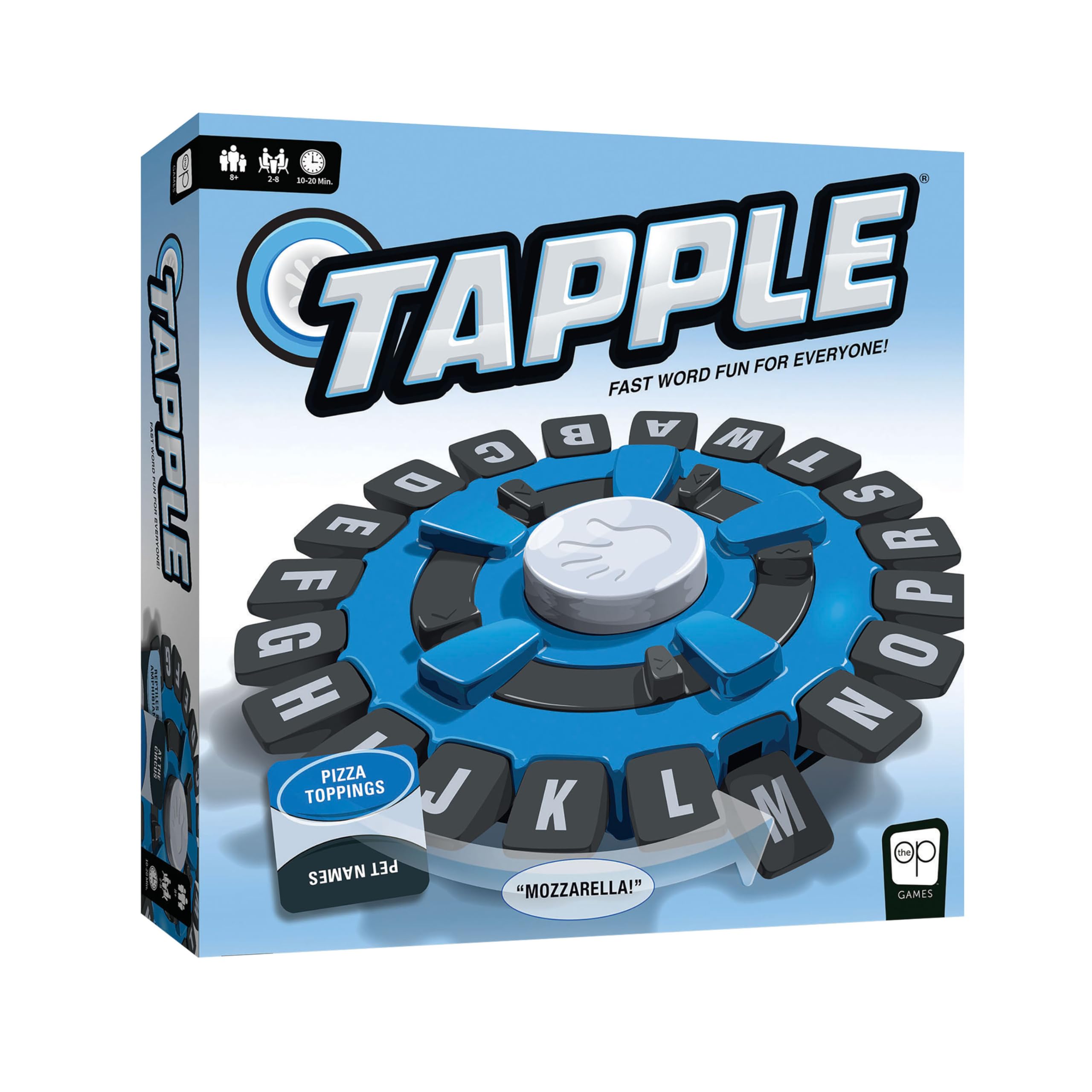 USAOPOLY TAPPLE® Word Game | Fast-Paced Family Board Game | Choose a Category & Race Against The Timer to be The Last Player | Learning Game Great for All Ages (1 Pack)