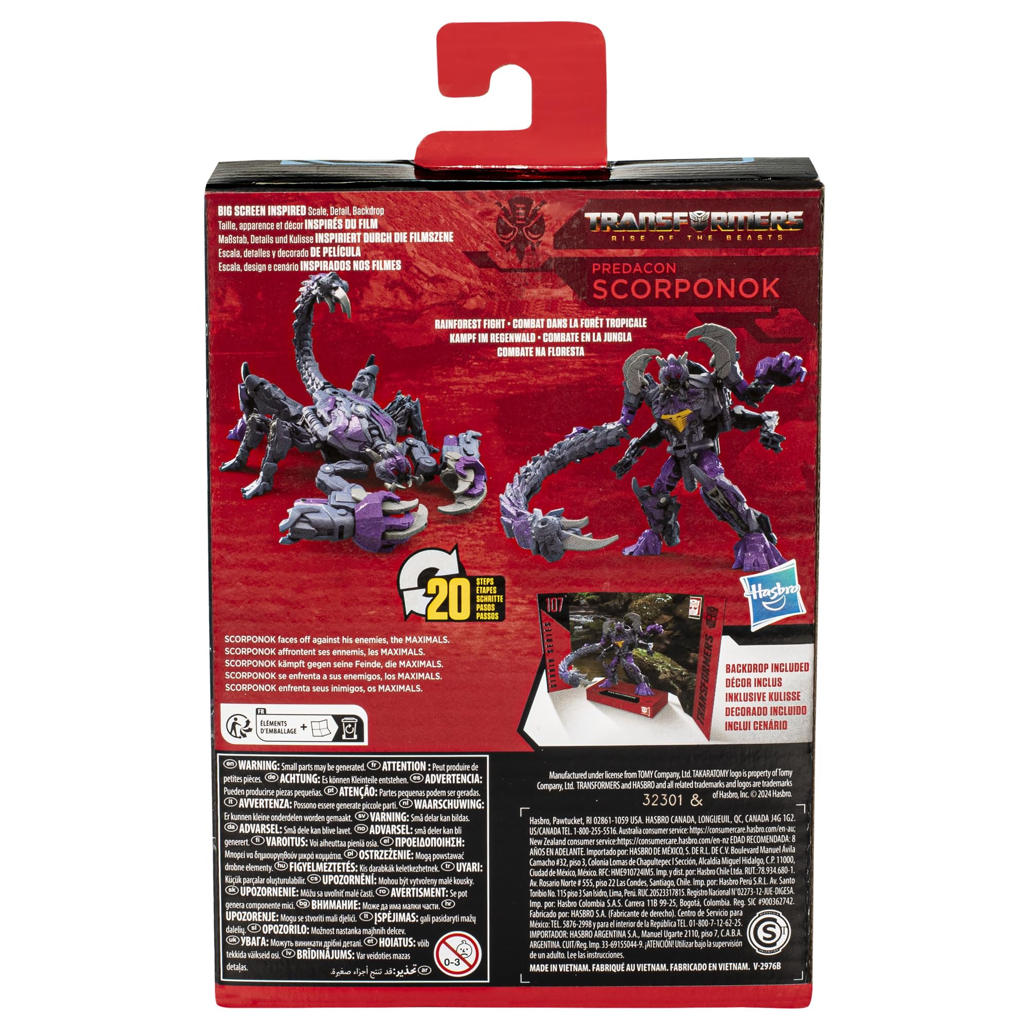 Transformers Toys Studio Series Deluxe Rise of The Beasts 107 Predacon Scorponok, 4.5-inch Converting Action Figure, 8+